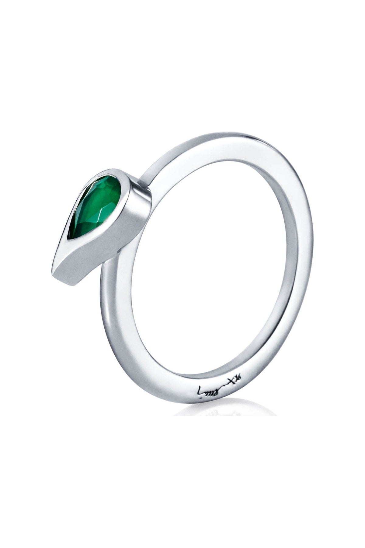 Efva Attling Sparkle Of Life Ring - Green hopeinen sormus