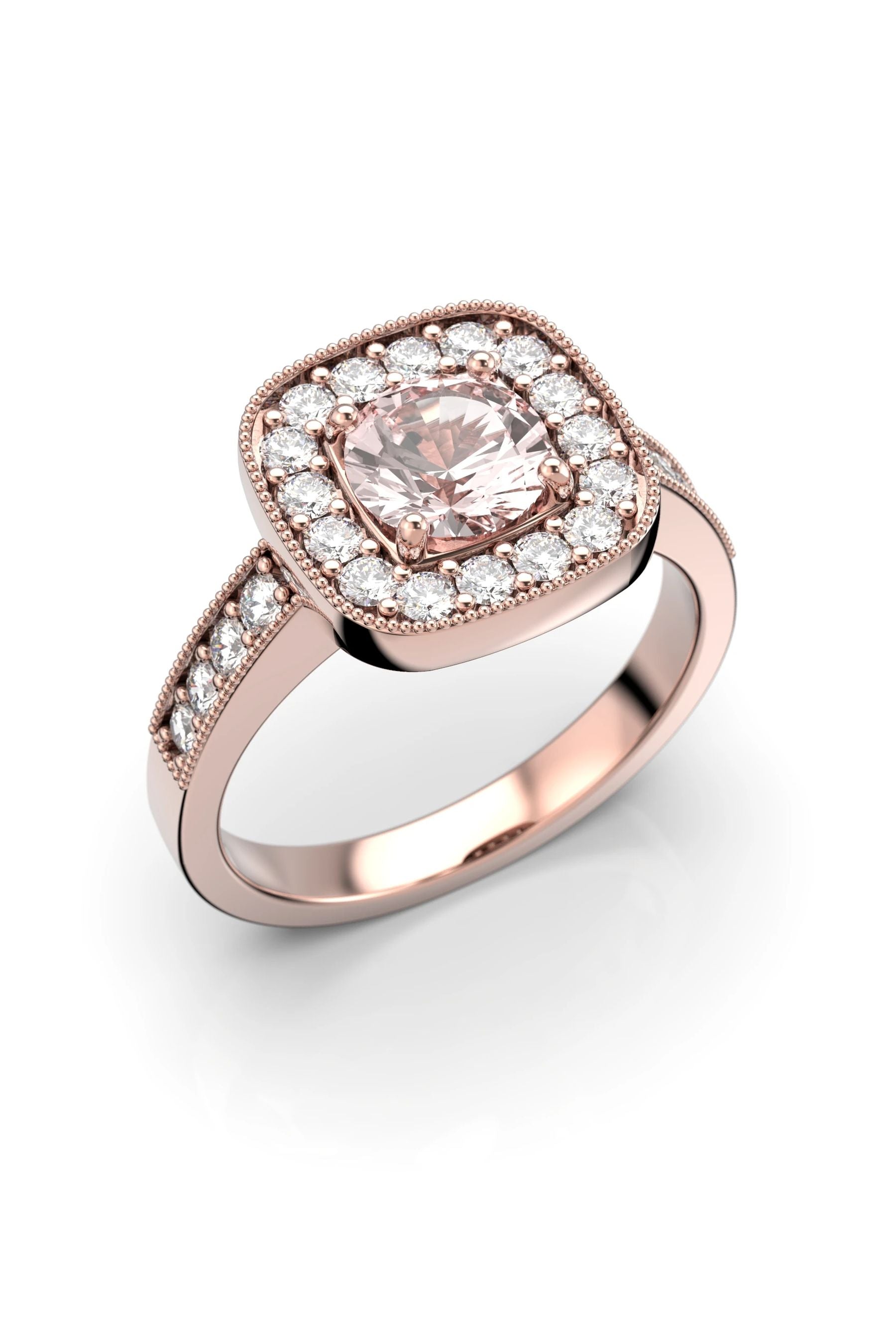 Festive Carolina Halo Morganiitti 24x0,02ct 15,5