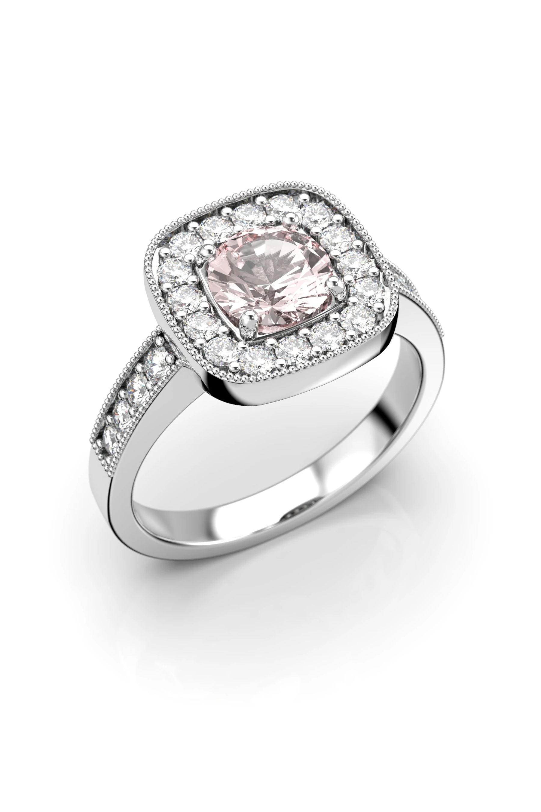 Festive Carolina Halo Morganiitti 24x0,02ct 15,5