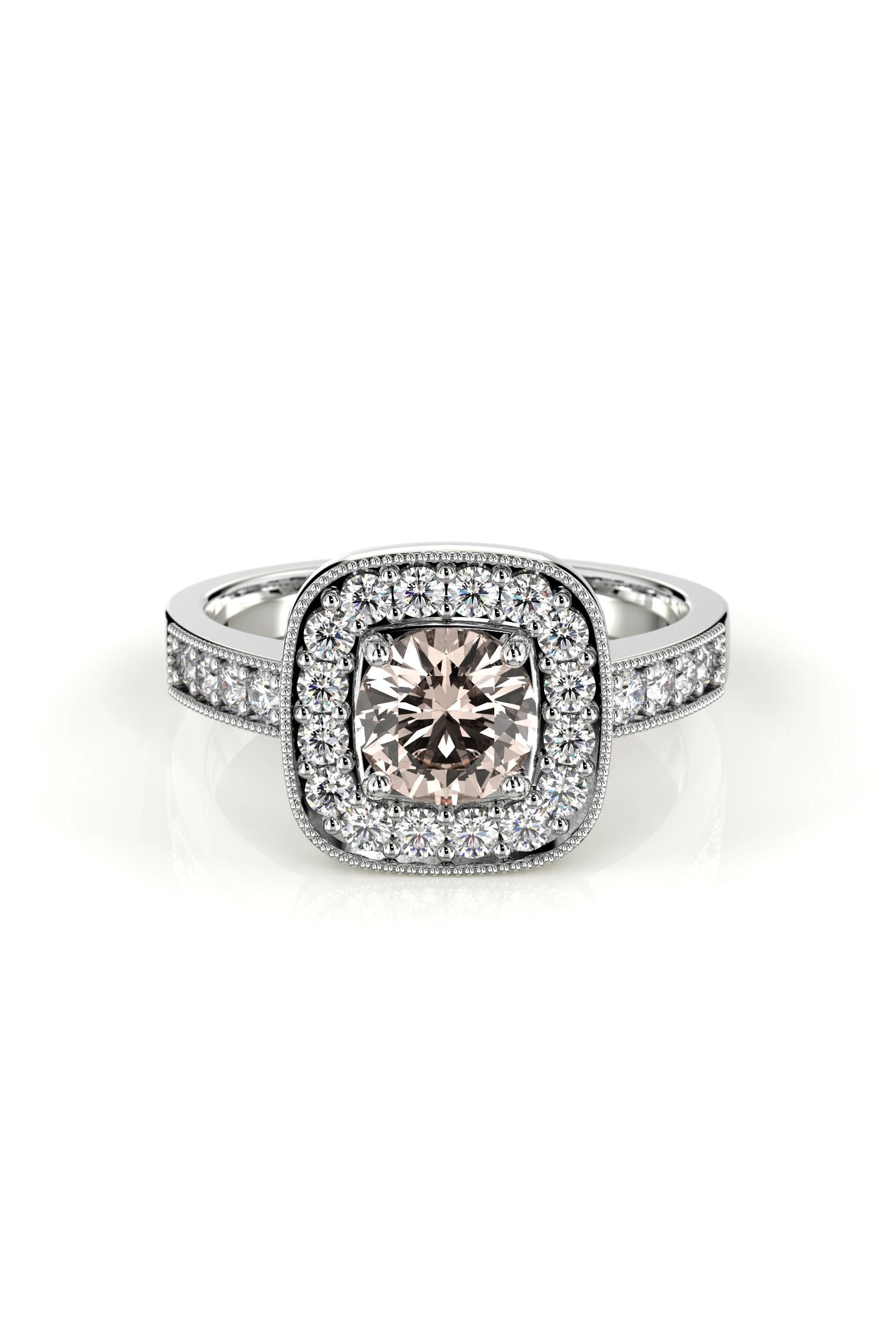 Festive Carolina Halo Morganiitti 24x0,02ct 15,5