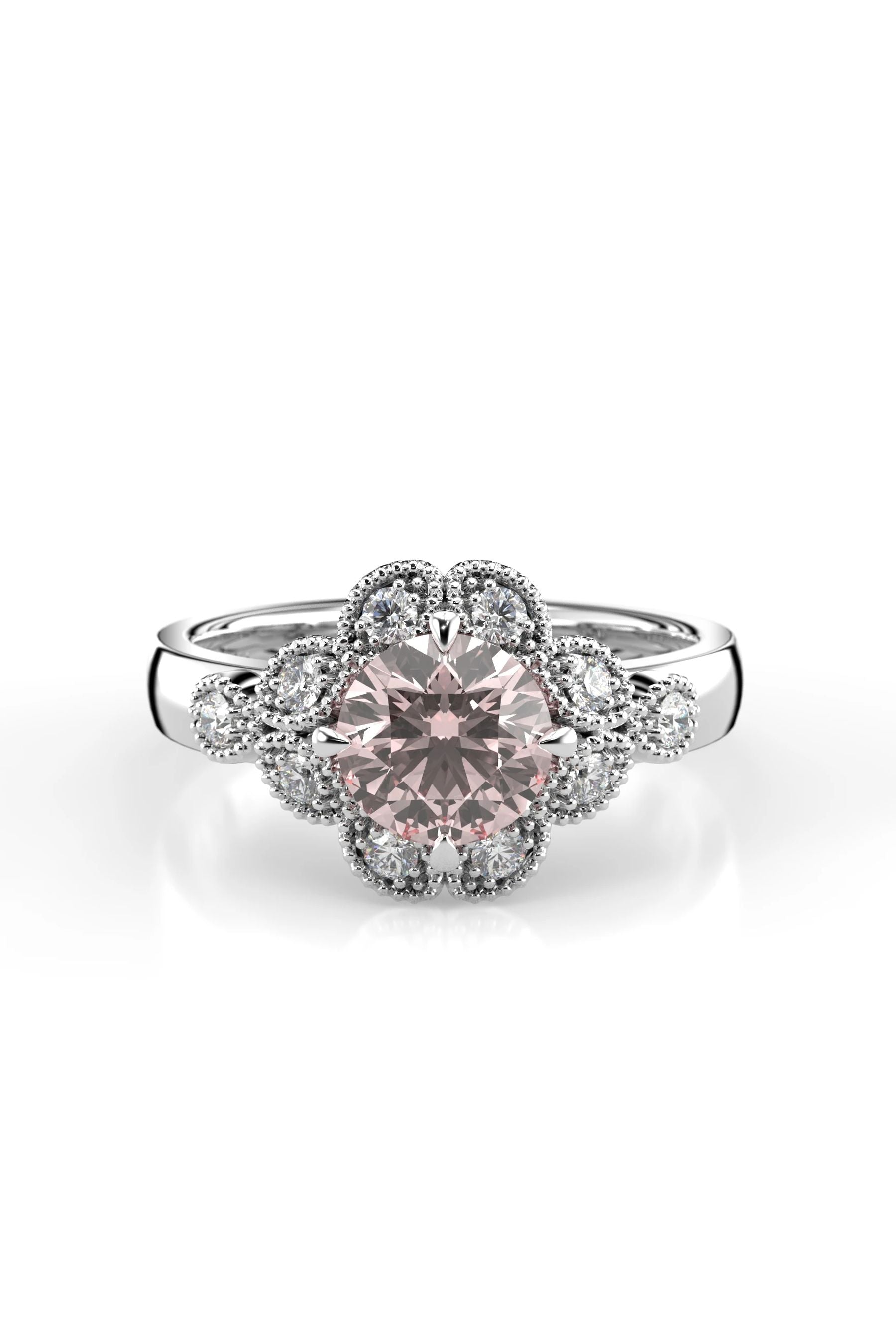 Festive Lotus Morganiitti + 10x0,02ct 15,5