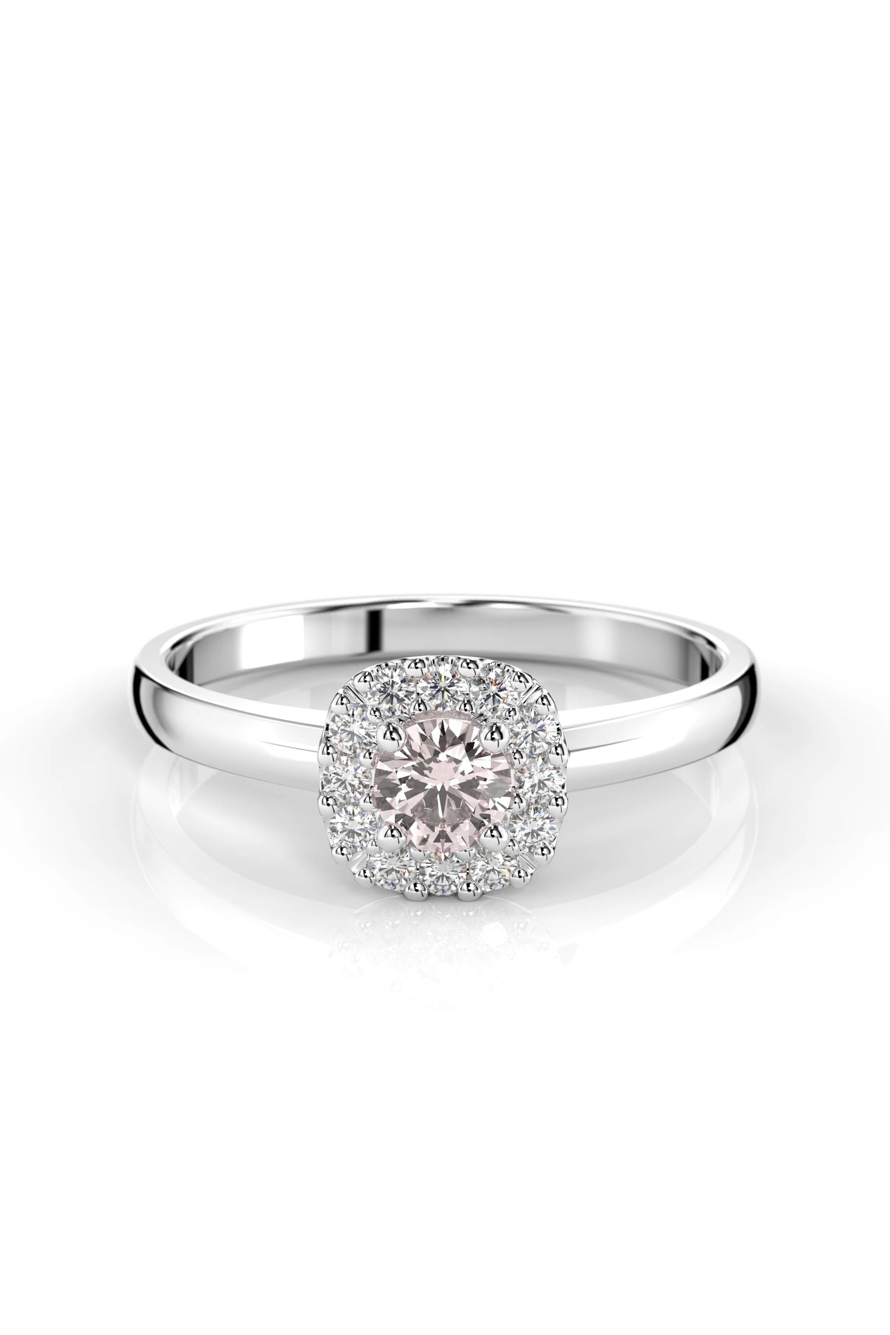 Festive Janette Halo Morganiitti + 12x0,01ct 15,5