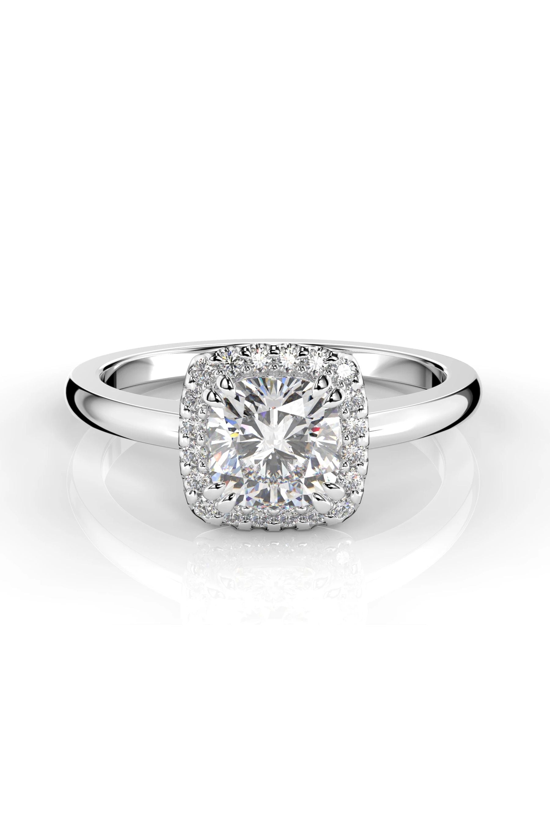 Festive Elsa Halo 1,00ct Cushion + 20x0,005ct 15,5