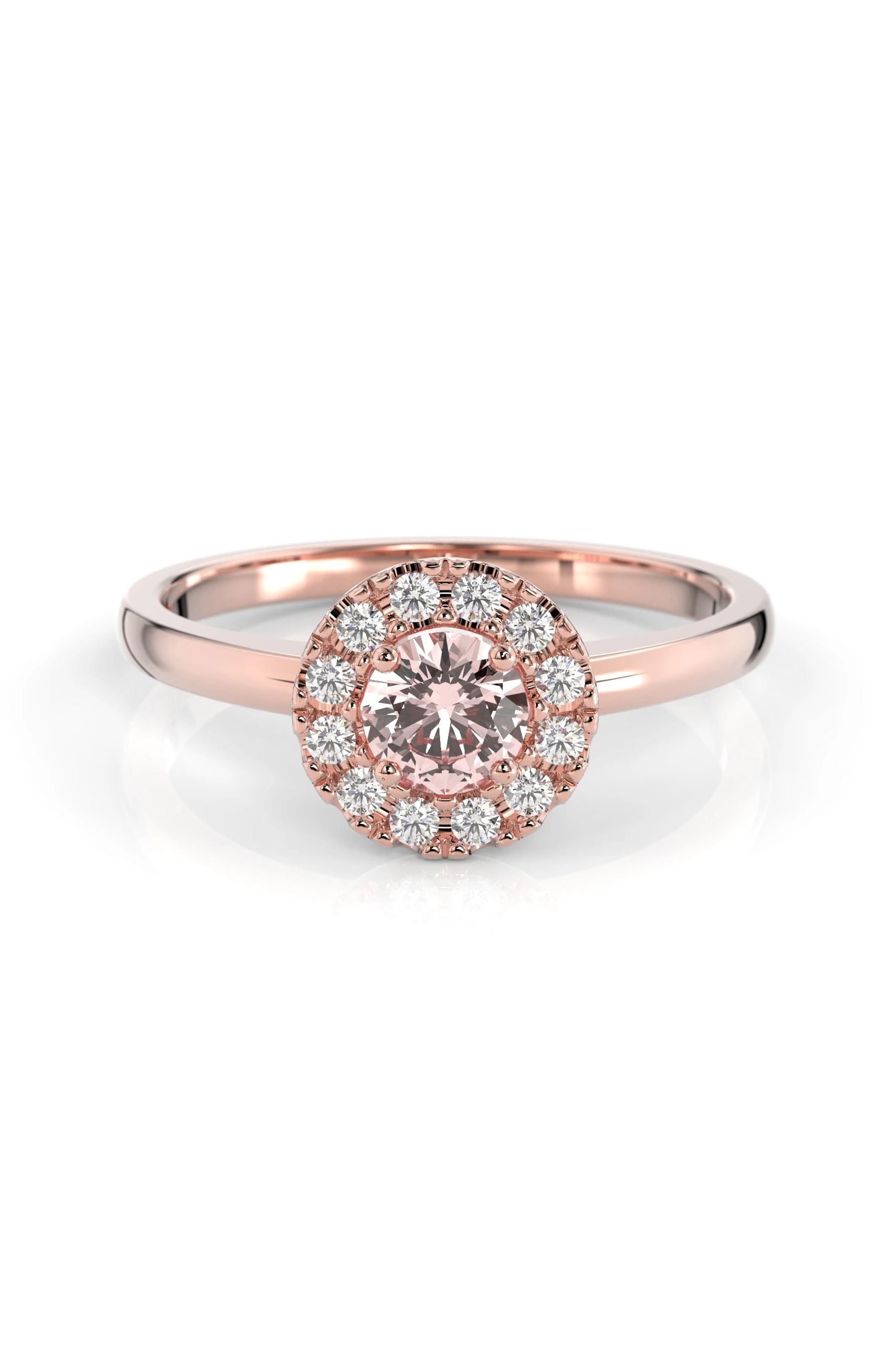 Festive Isabella Halo Morganiitti + 12x0,01ct 15,5