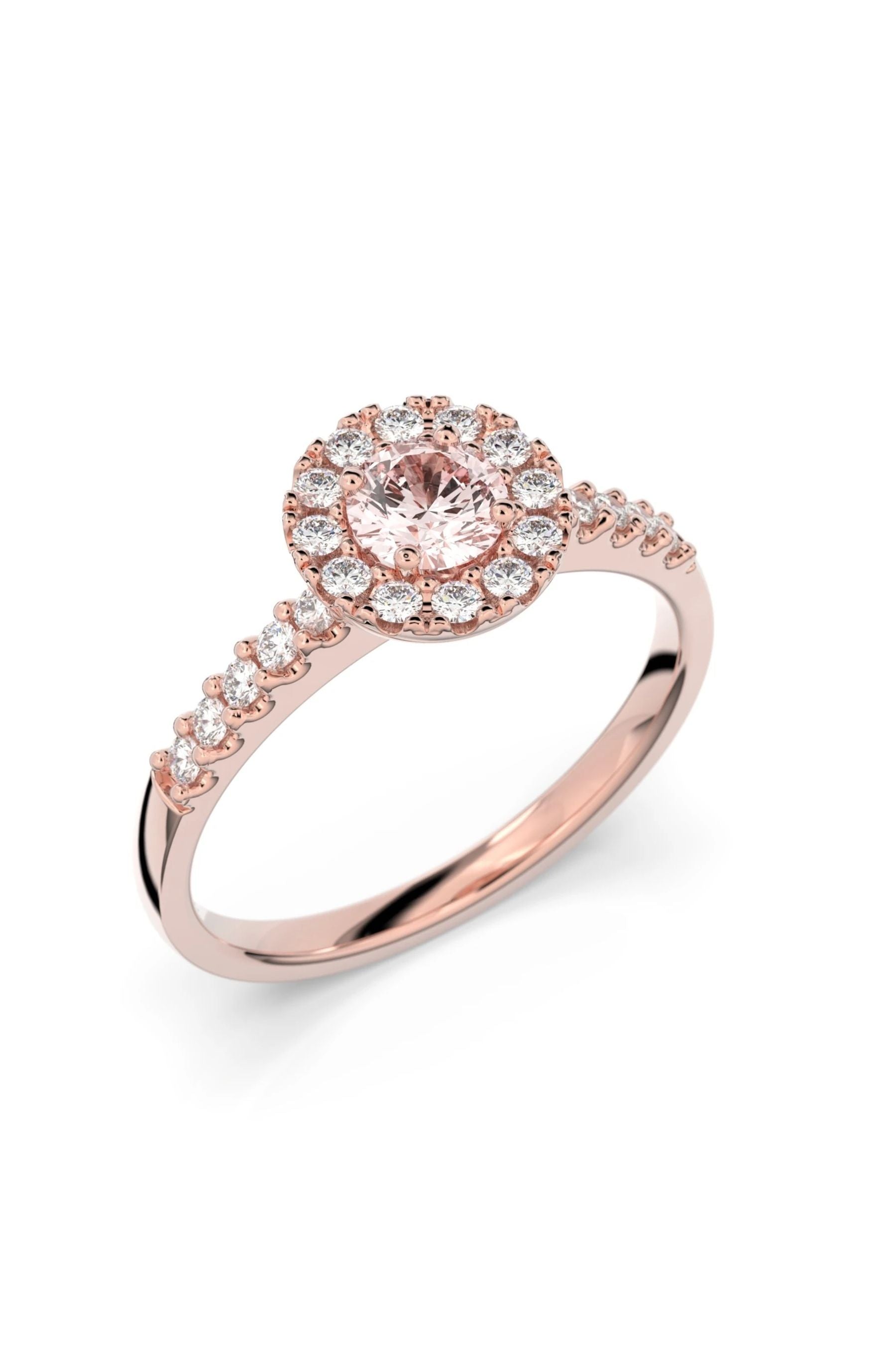 Festive Isabella Halo Morganiitti + 22x0,01ct 15,5