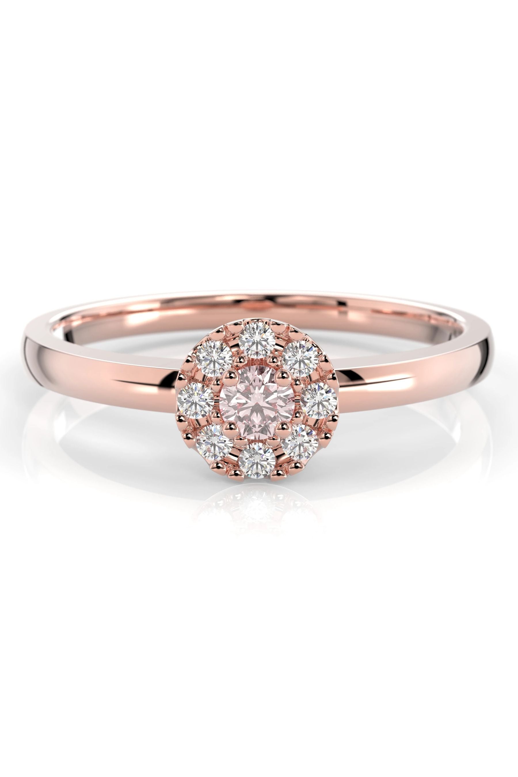 Festive Bella Halo Morganiitti + 8x0,01ct 15,5