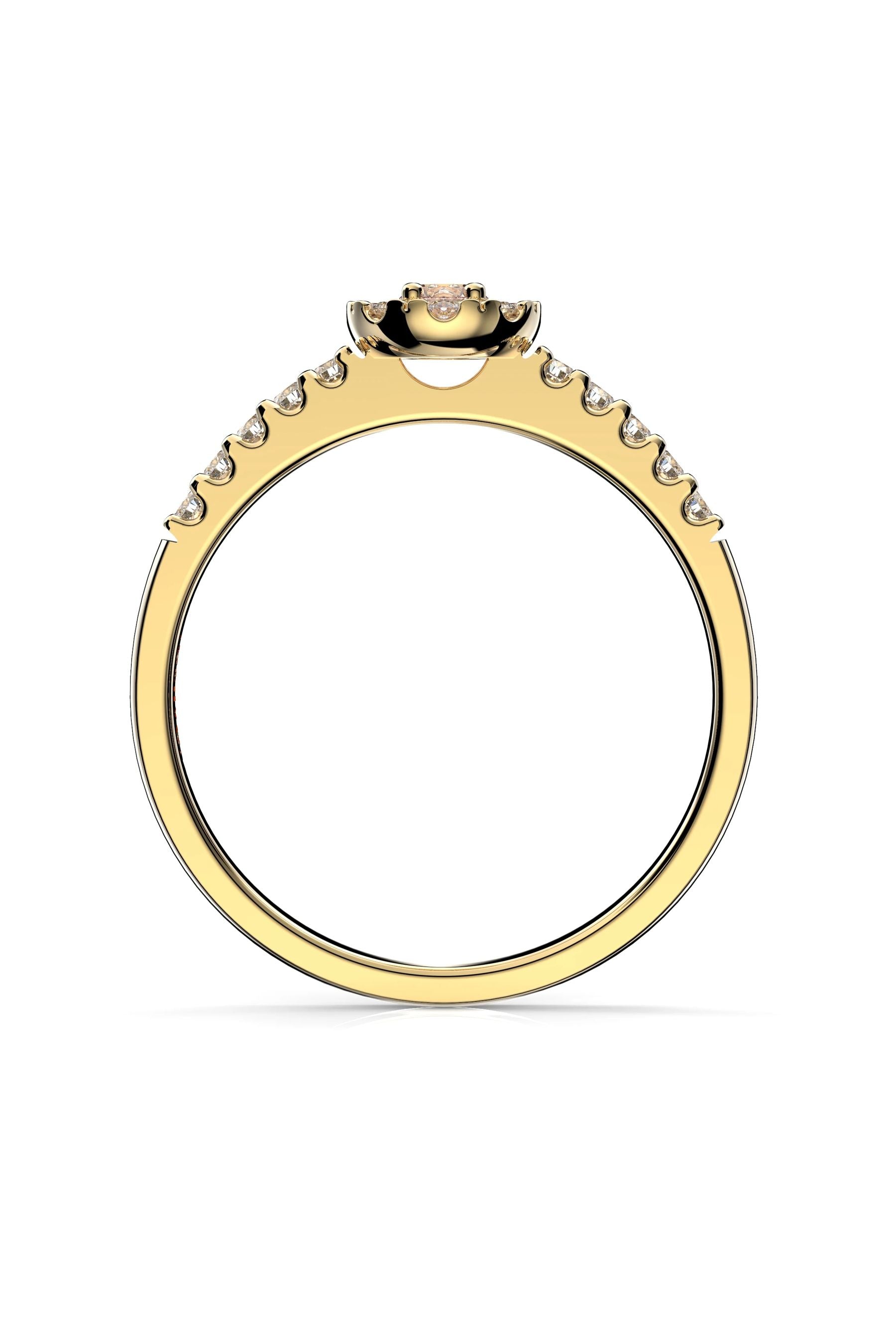 Festive Bella Halo Morganiitti + 18x0,01ct 15,5