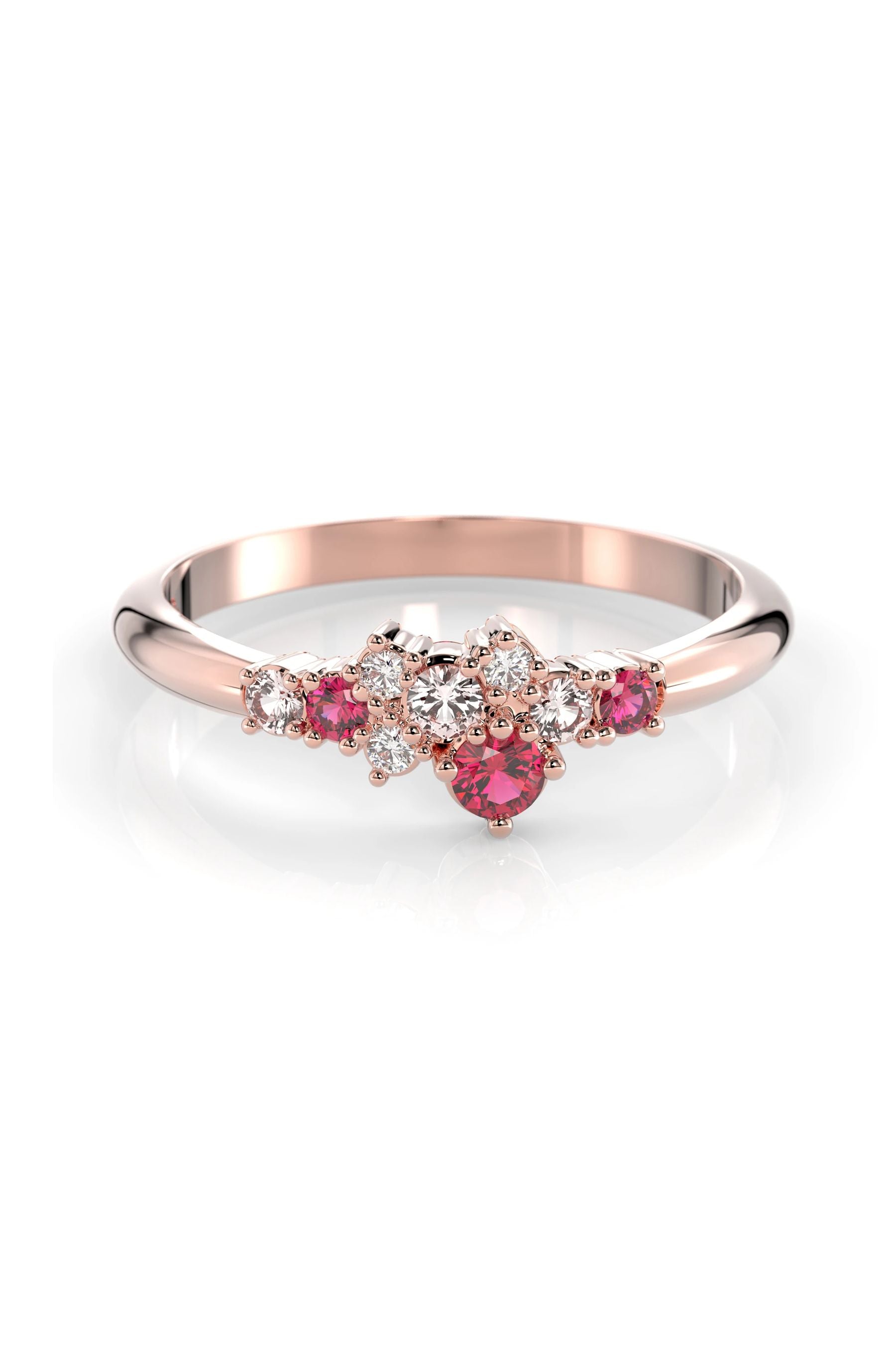 Festive Nelly Pink 3x0,01ct + Rubiini + Pinkki Safiiri + Turmaliini 15,5