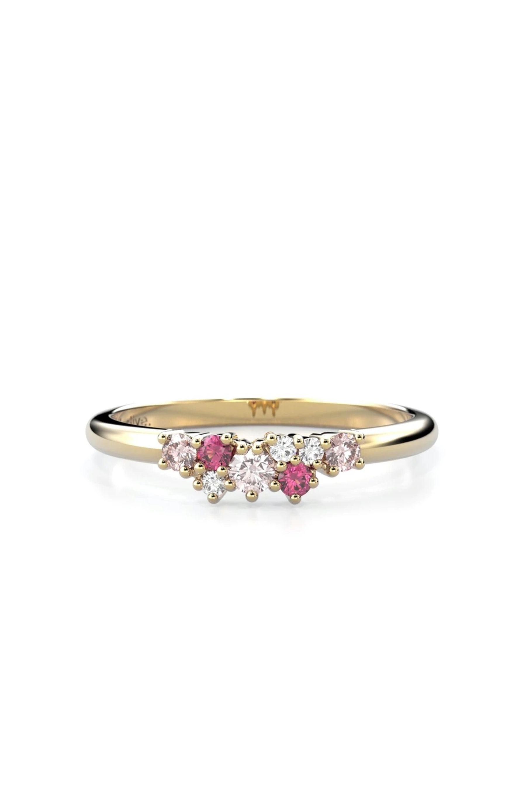 Festive Nadja Pink 3x0,01ct + Pinkki Safiiri + Turmaliini 15,5