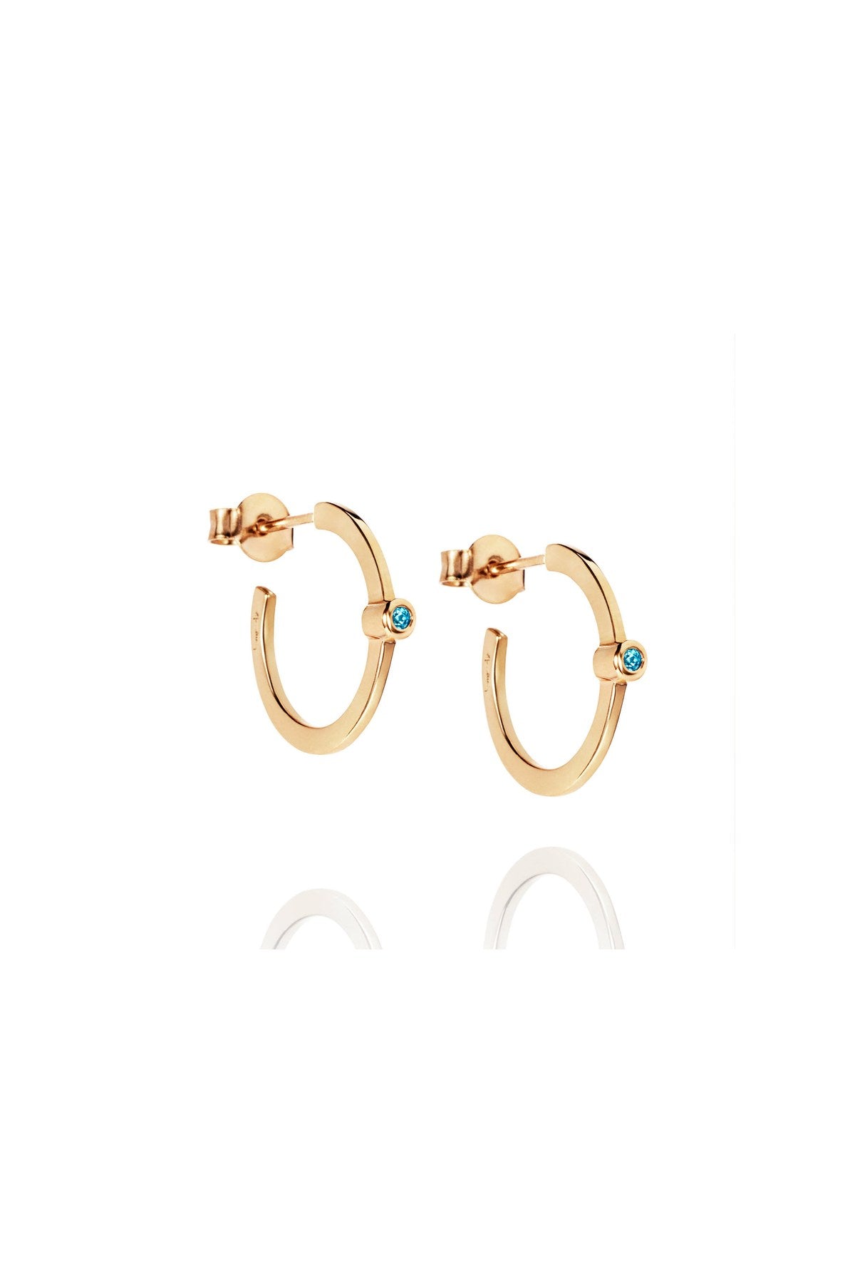 Efva Attling Micro Blink Hoops - Blue Topaz kullatut korvakorut