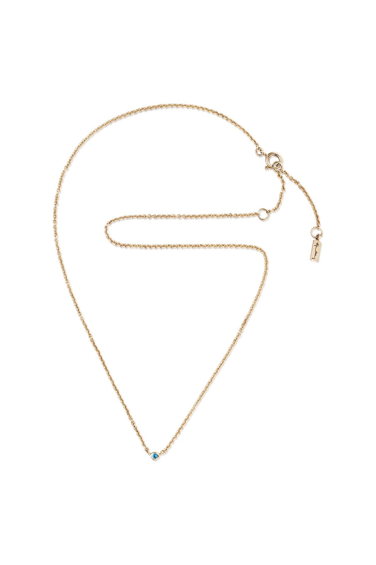 Efva Attling Micro Blink Necklace - Blue Topaz kullattu kaulakoru