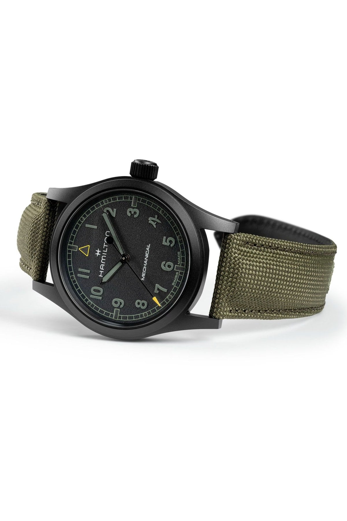 Hamilton Khaki Field Mechanical 38mm Call of Duty Modern Warfare 4 H69469930 – kello ja ranneke sivulta