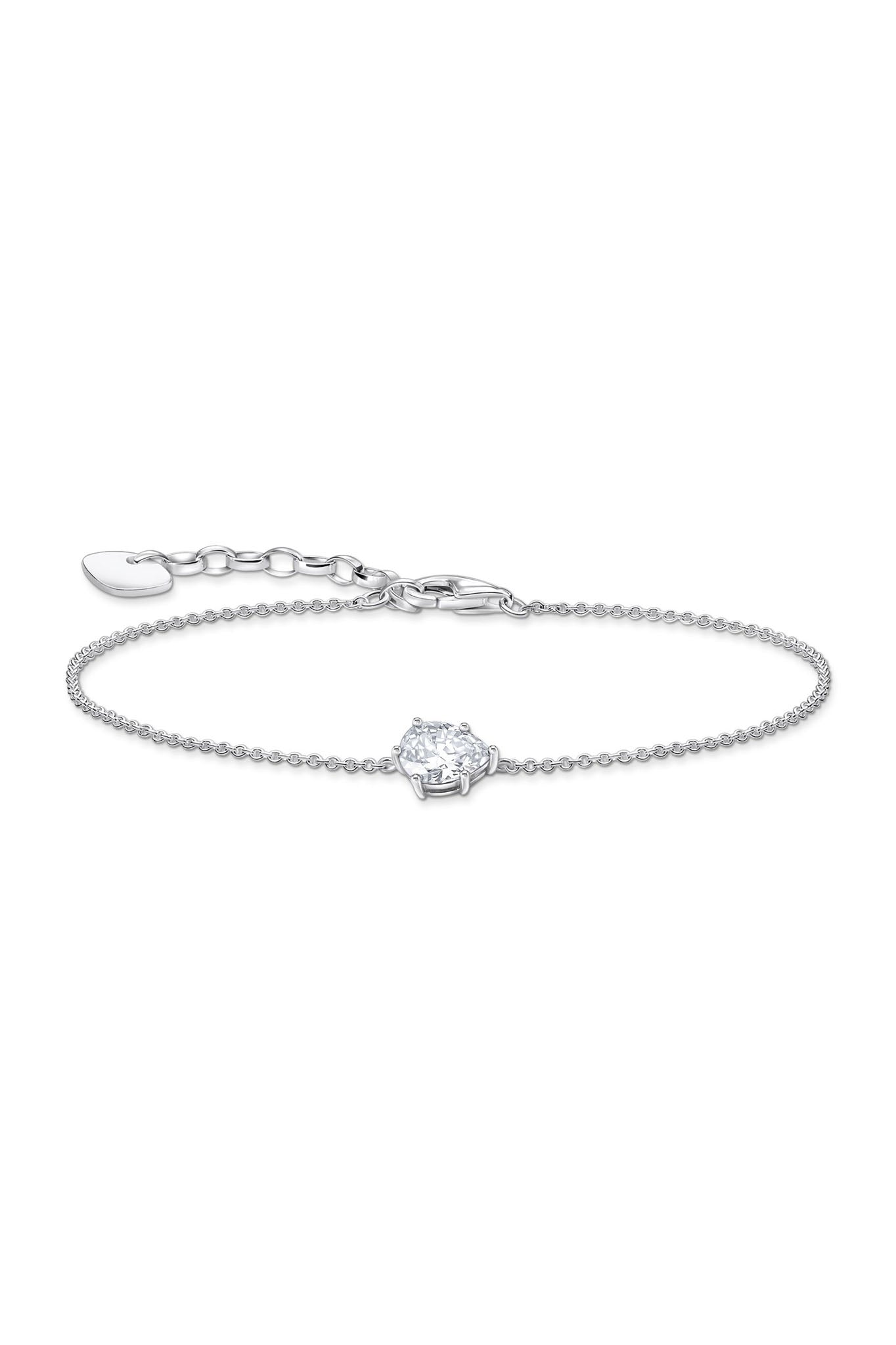 Thomas Sabo Drop White Zirconia hopeinen rannekoru