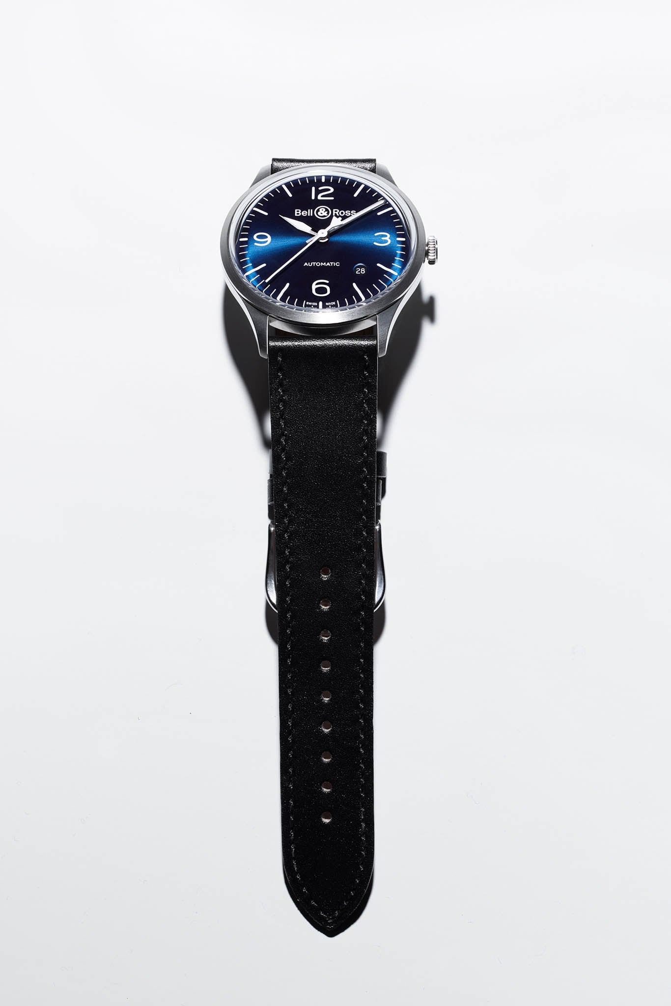 Bell & Ross V1-92 Blue Steel miesten rannekello BRV192-BLU-ST-SCA