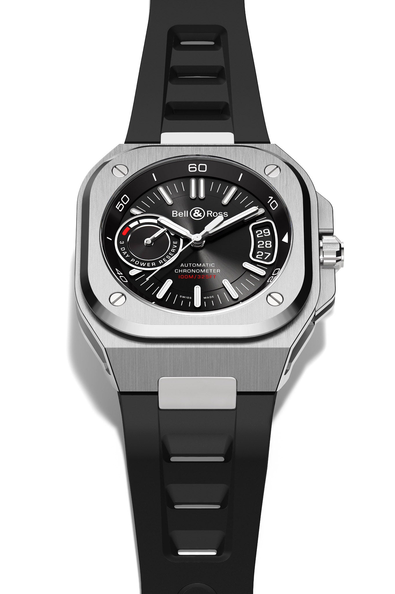 Bell & Ross BR-X5 Black rubber rannekello Default Title