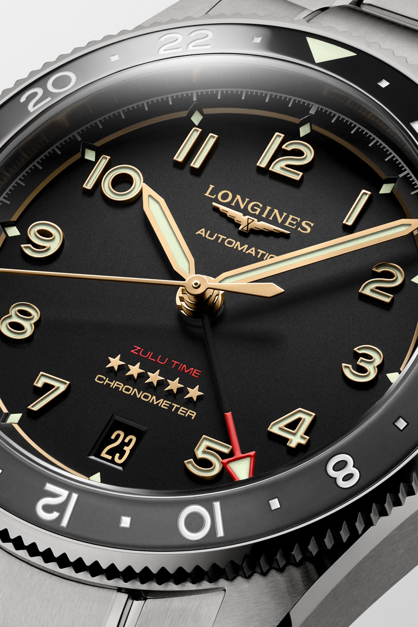 Longines Spirit 39 Zulu Time Titanium rannekello