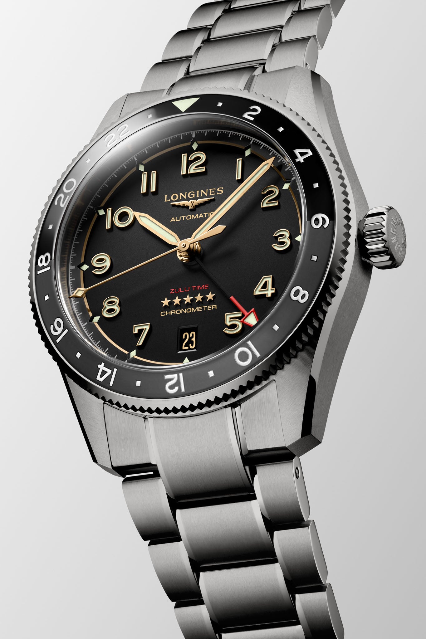 Longines Spirit 39 Zulu Time Titanium rannekello