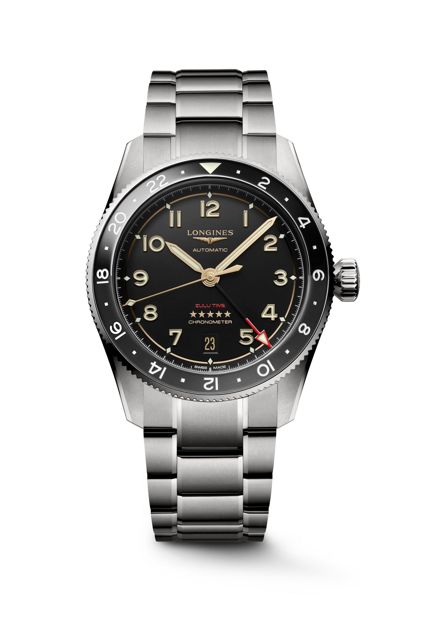 Longines Spirit 39 Zulu Time Titanium rannekello