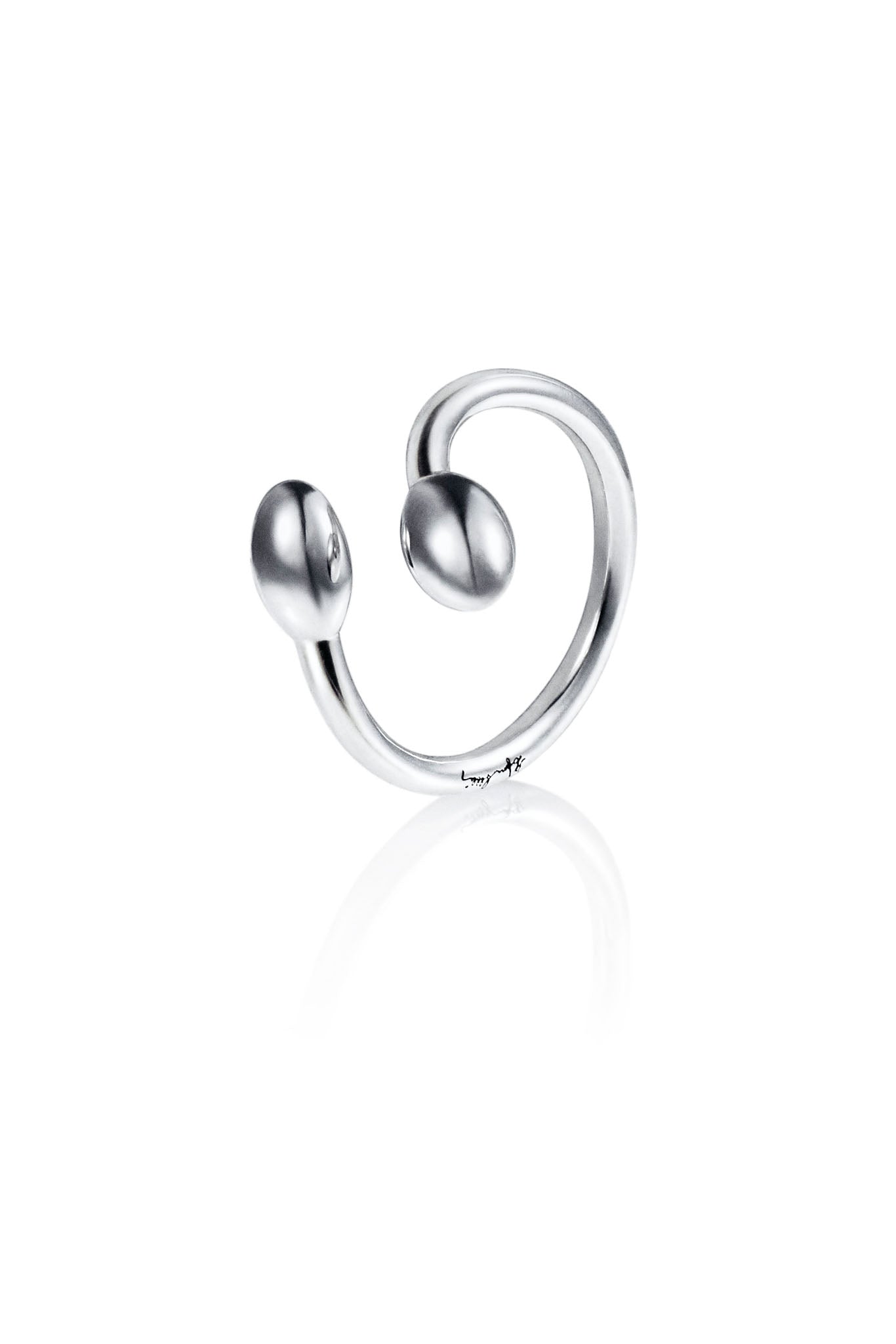 Efva Attling Love Bead Twin Ring hopeinen sormus