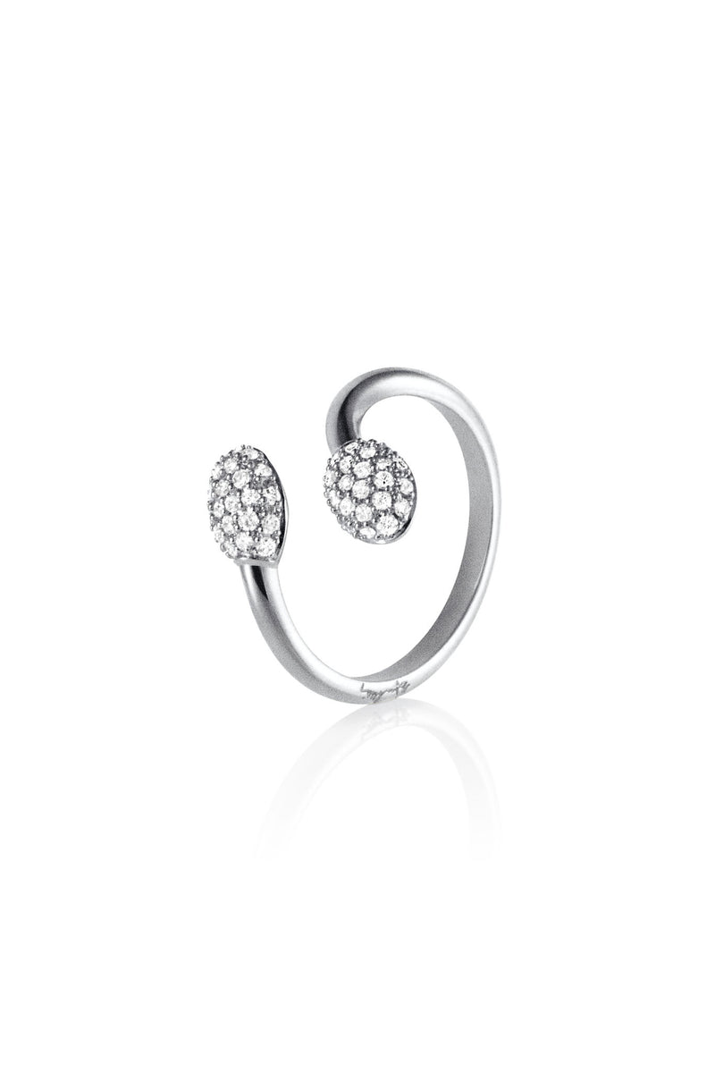 Efva Attling Love Bead & Stars Twin Ring valkokultainen timanttisormus 13-102-02187 tuotekuva