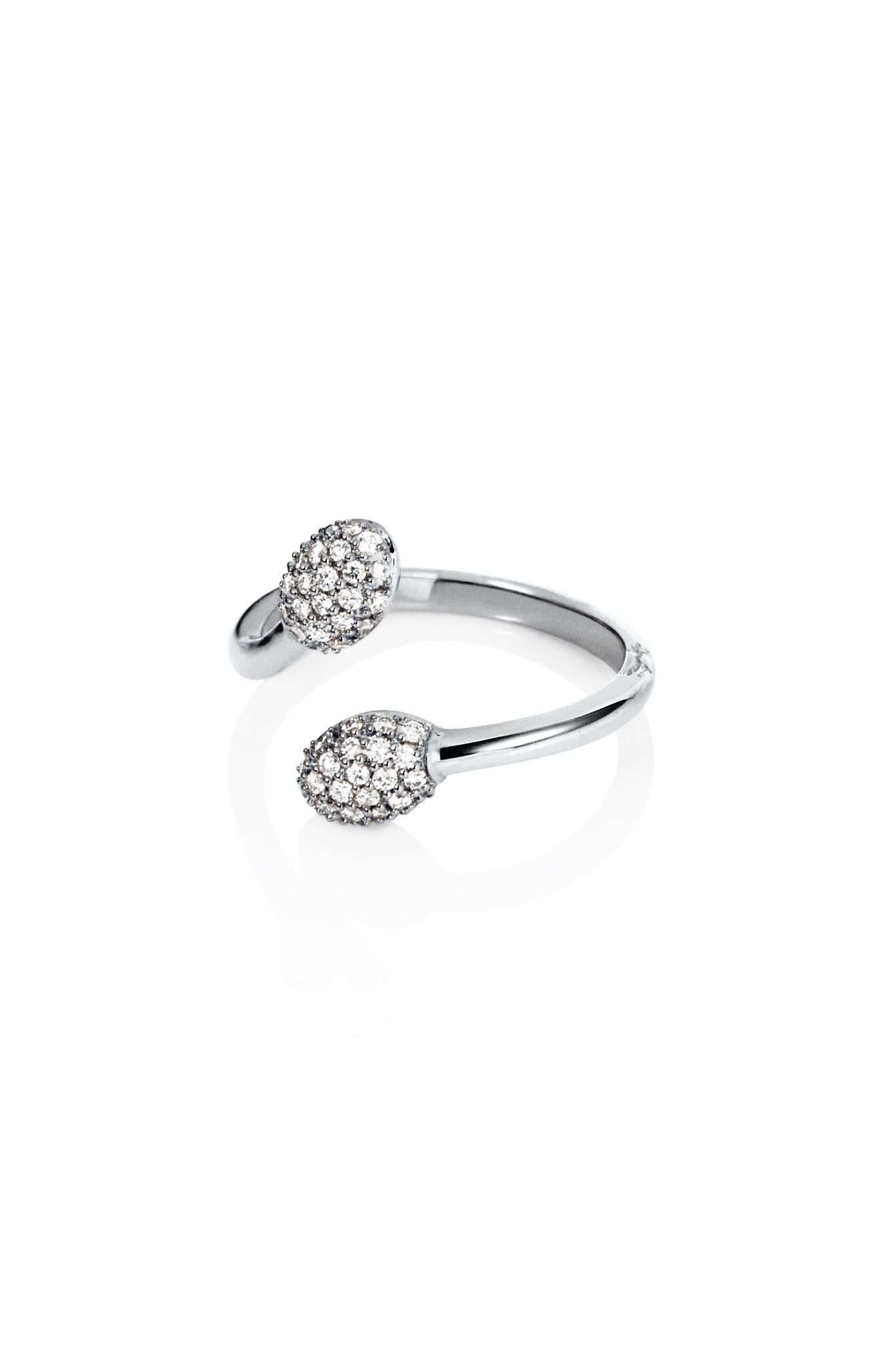 Efva Attling Love Bead & Stars Twin Ring valkokultainen timanttisormus