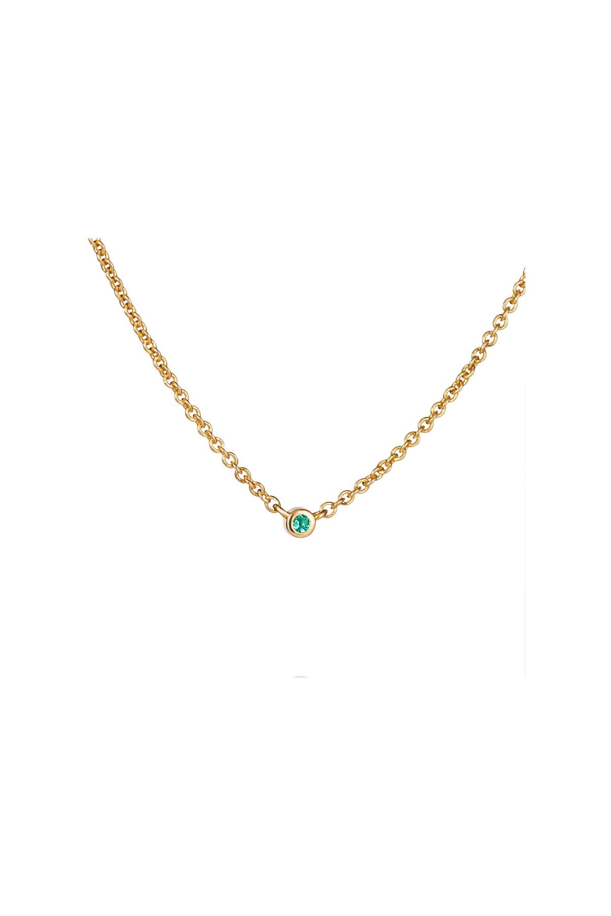 Efva Attling Micro Blink Necklace - Green Emerald kullattu kaulakoru