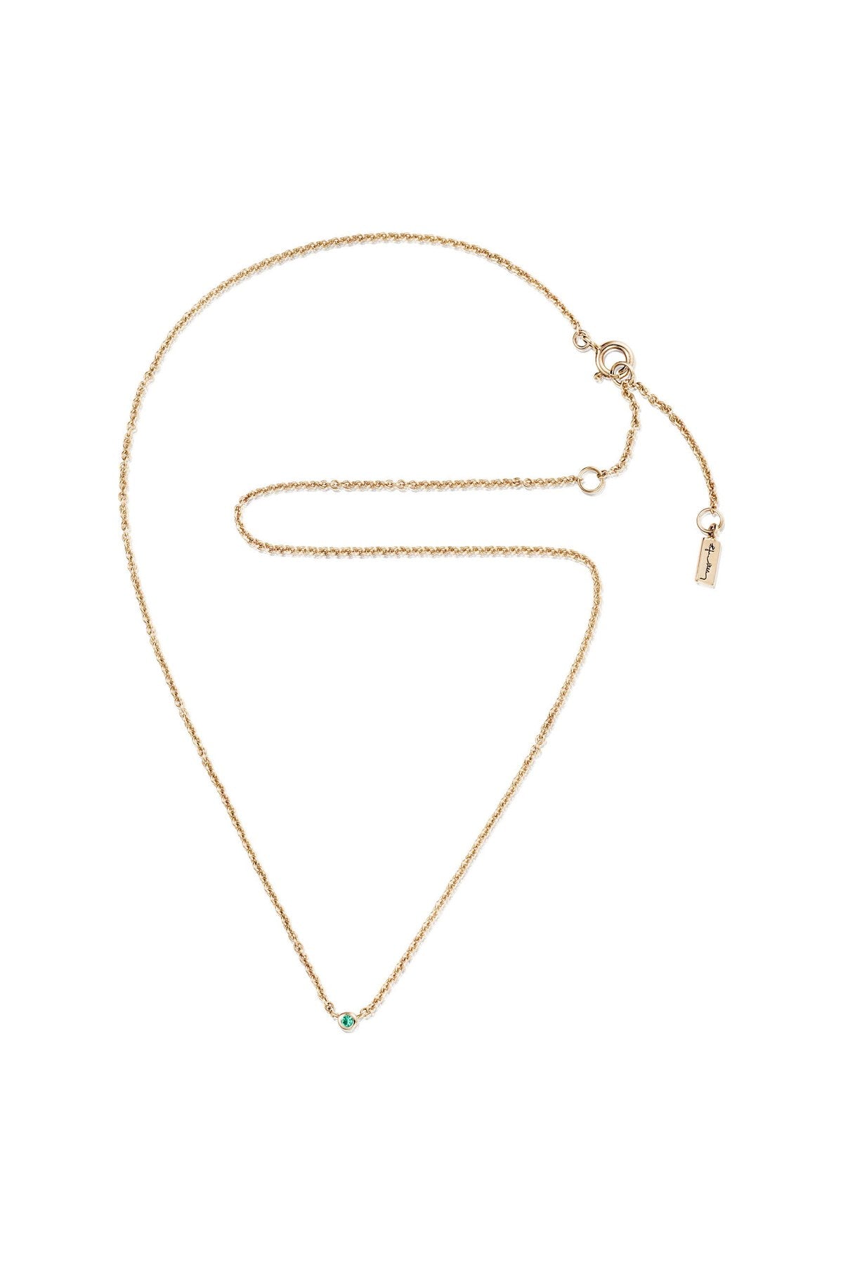 Efva Attling Micro Blink Necklace - Green Emerald kullattu kaulakoru