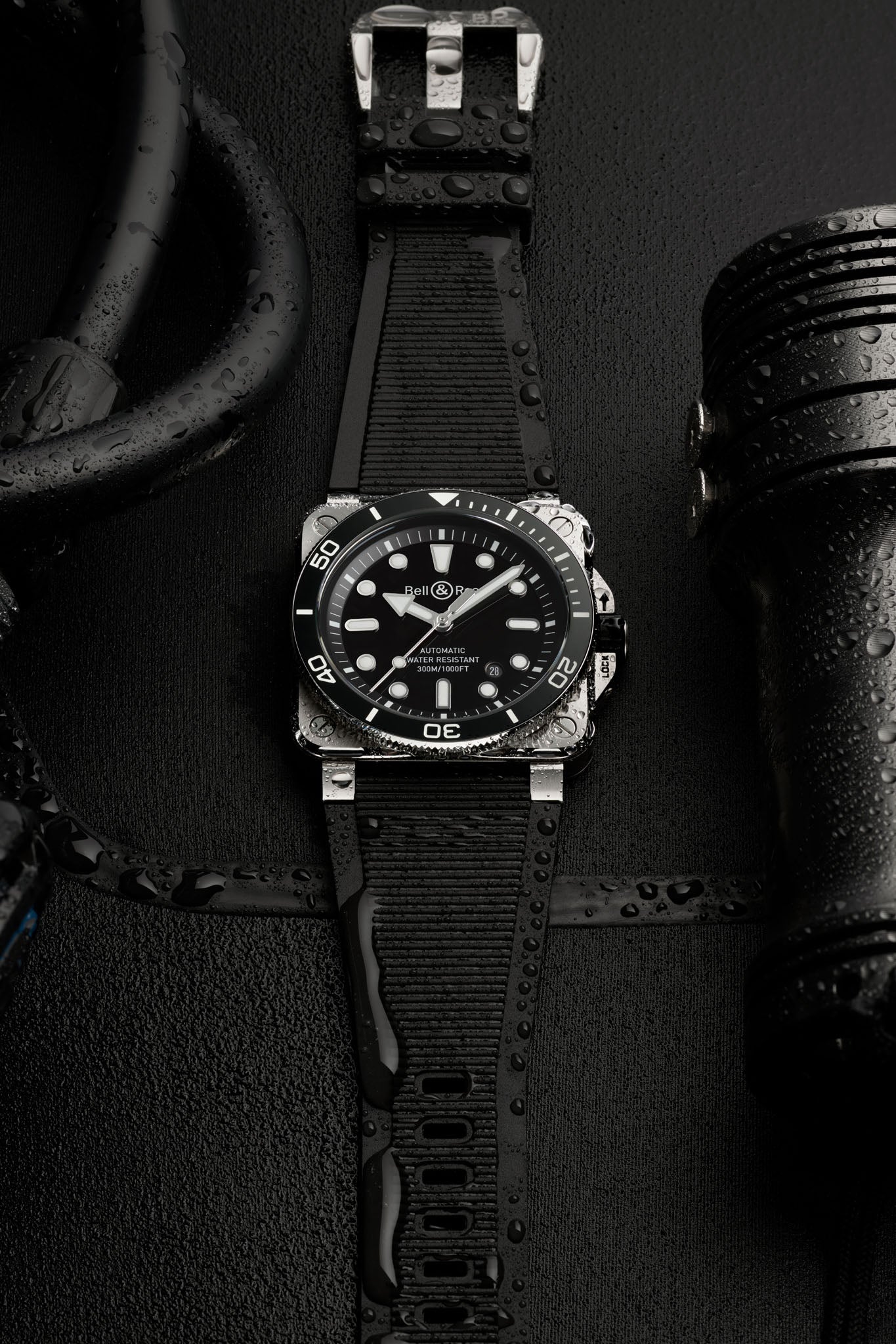 Bell & Ross BR 03 Diver Black Steel rannekello