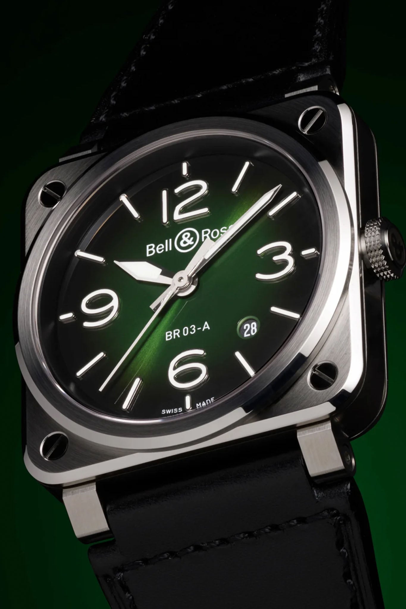 Bell & Ross BR-03 Green Steel BR03A-GN-ST/SCA
