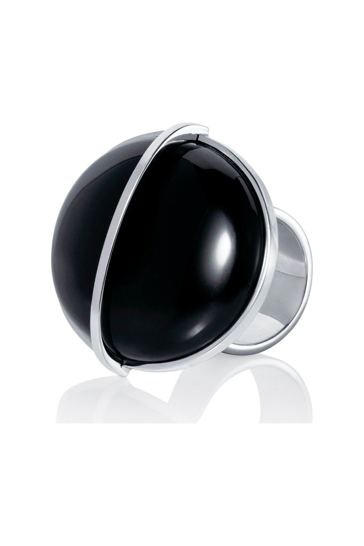 Efva Attling Slick & Black Ring hopeinen sormus