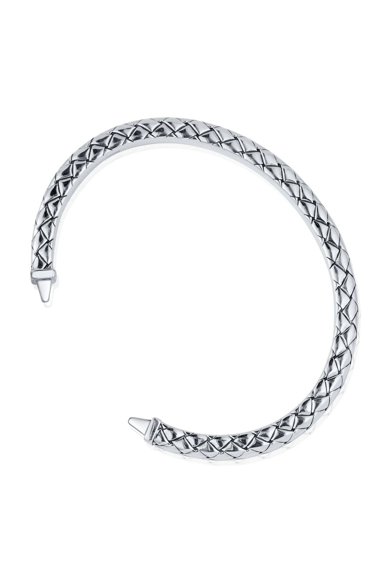 Efva Attling Criss Cross Cuff hopeinen rannekoru