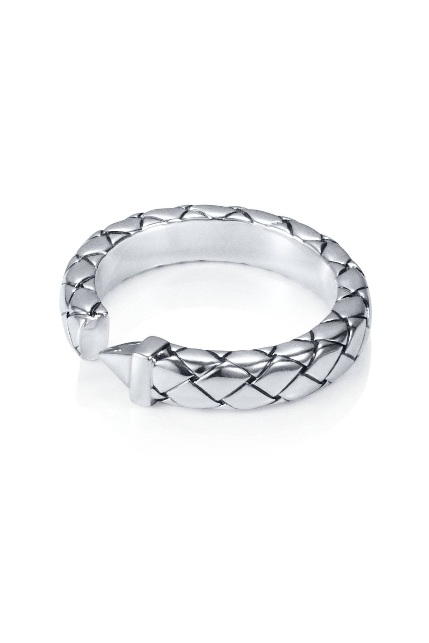 Efva Attling Criss Cross Ring hopeinen sormus