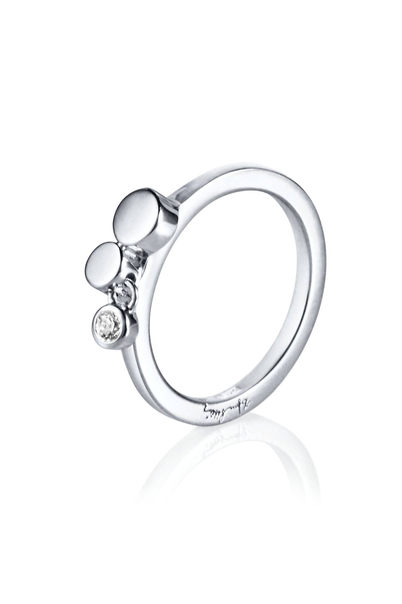 Efva Attling Little Champagne Ring hopeinen sormus