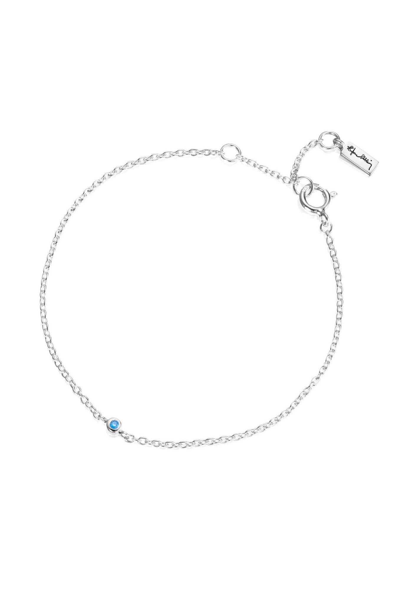 Efva Attling Micro Blink Bracelet, Blue Topaz hopeinen rannekoru