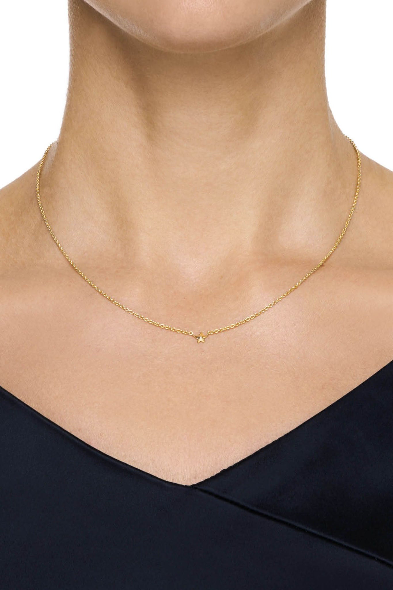 Efva Attling Micro Catch A Falling Star Necklace keltakultainen kaulakoru