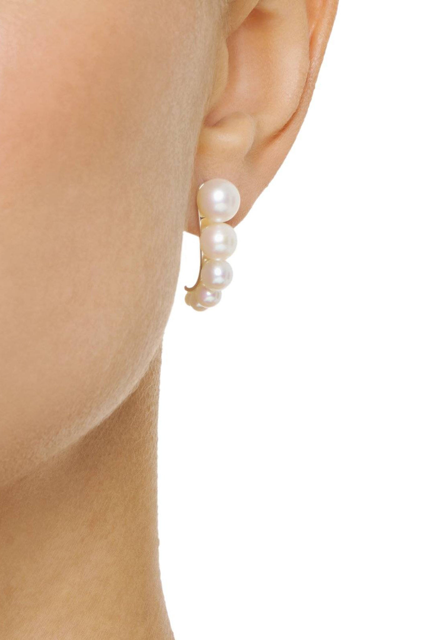 Efva Attling Strings Of Pearls Hoops hopeiset korvakorut