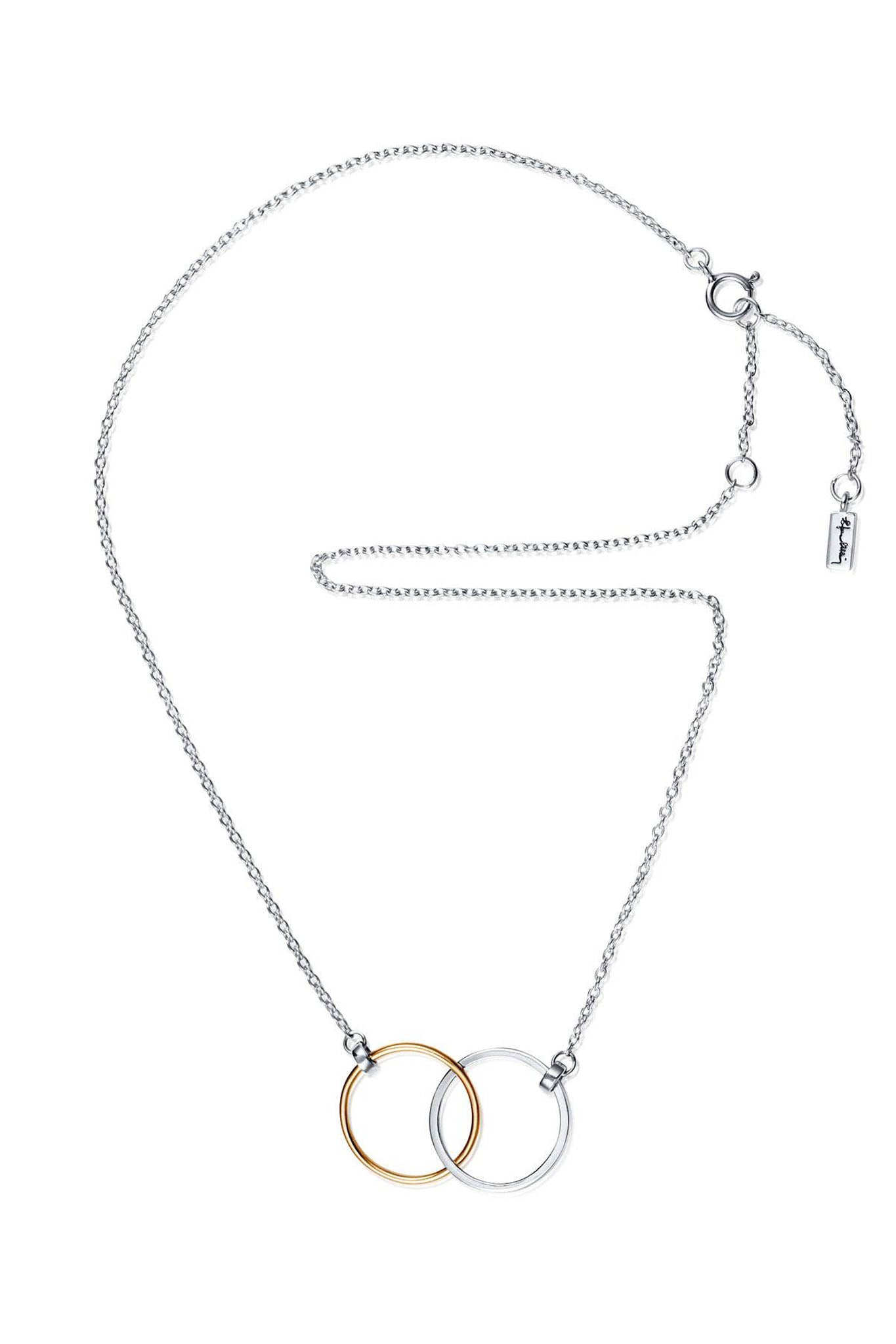 Efva Attling Twosome Petit Necklace hopea ja kulta kaulakoru