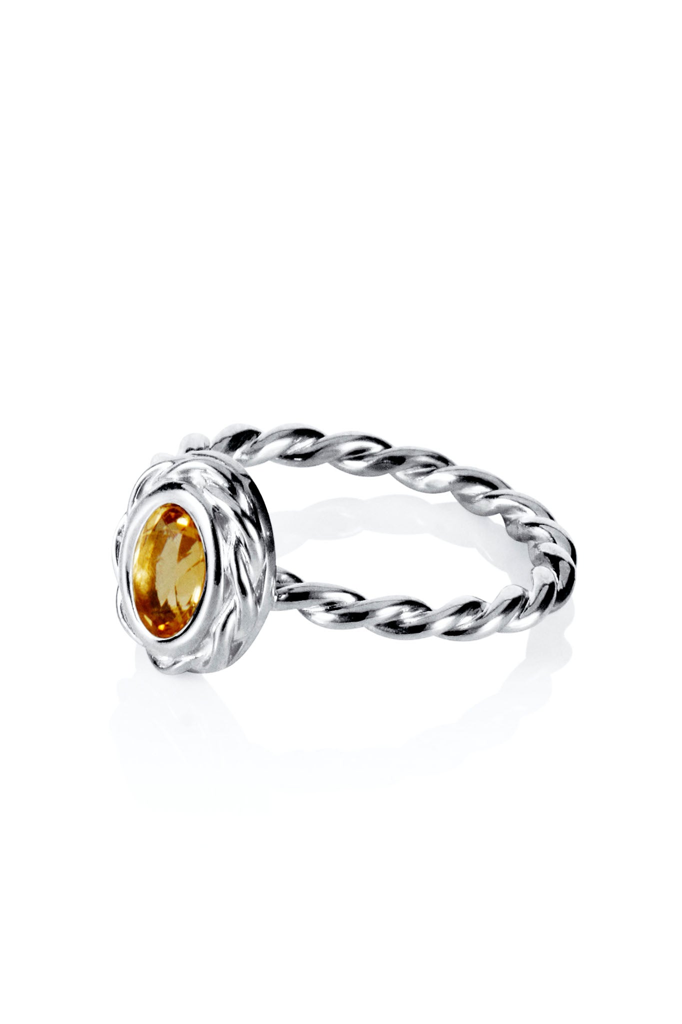 Efva Attling Wrapped Colour Ring, Citrine valkokultainen sormus