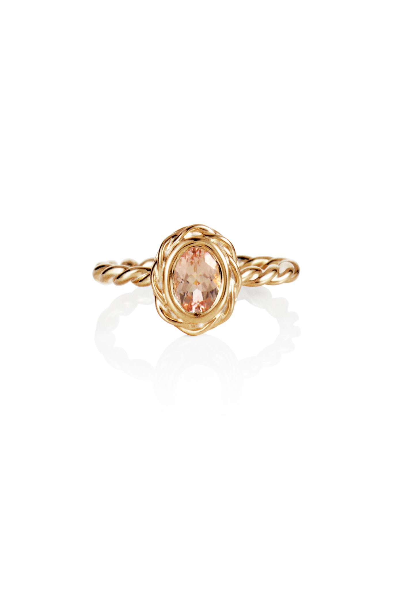 Efva Attling Wrapped Colour Ring, Morganite keltakultainen sormus
