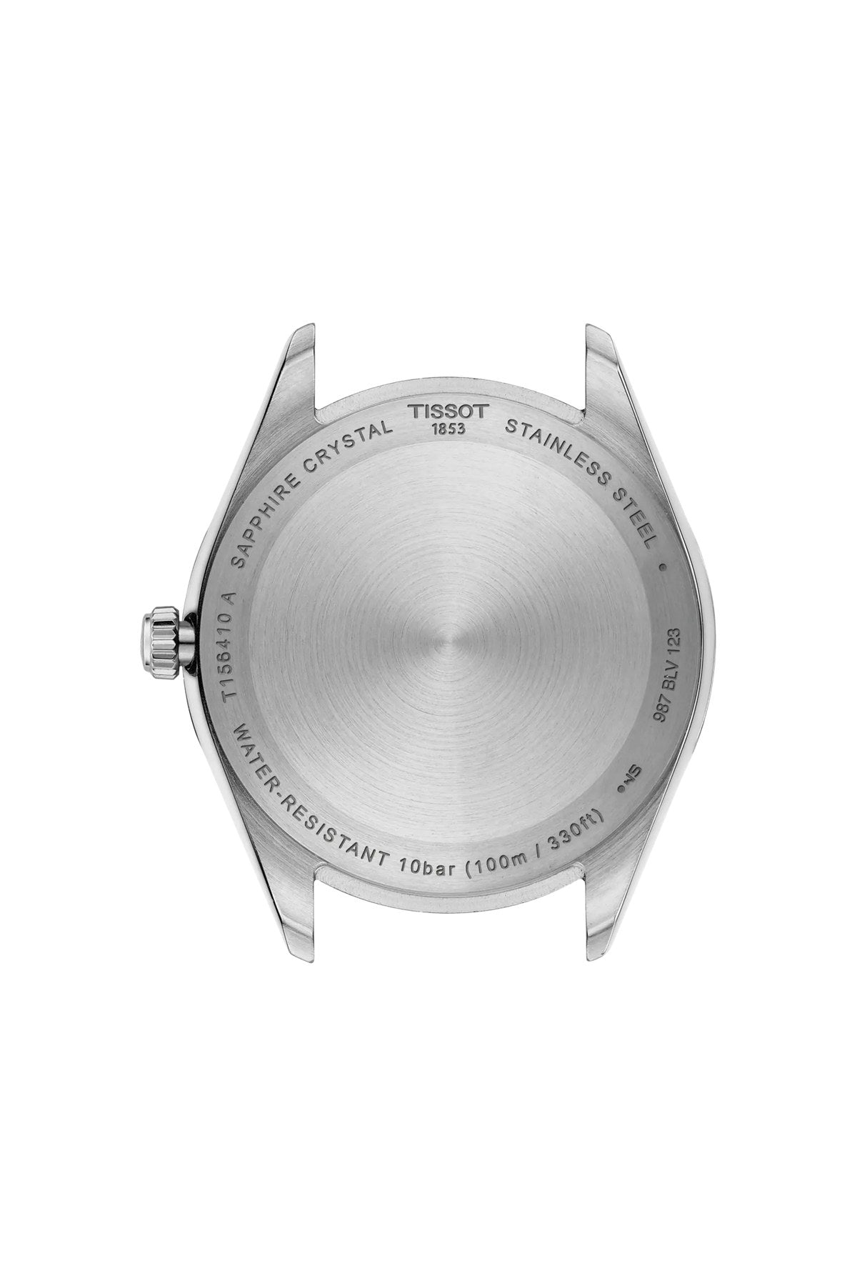 Tissot Ballade 40 mm jäänsininen rannekello – Back view of the watch case Tissot Ballade 40mm
