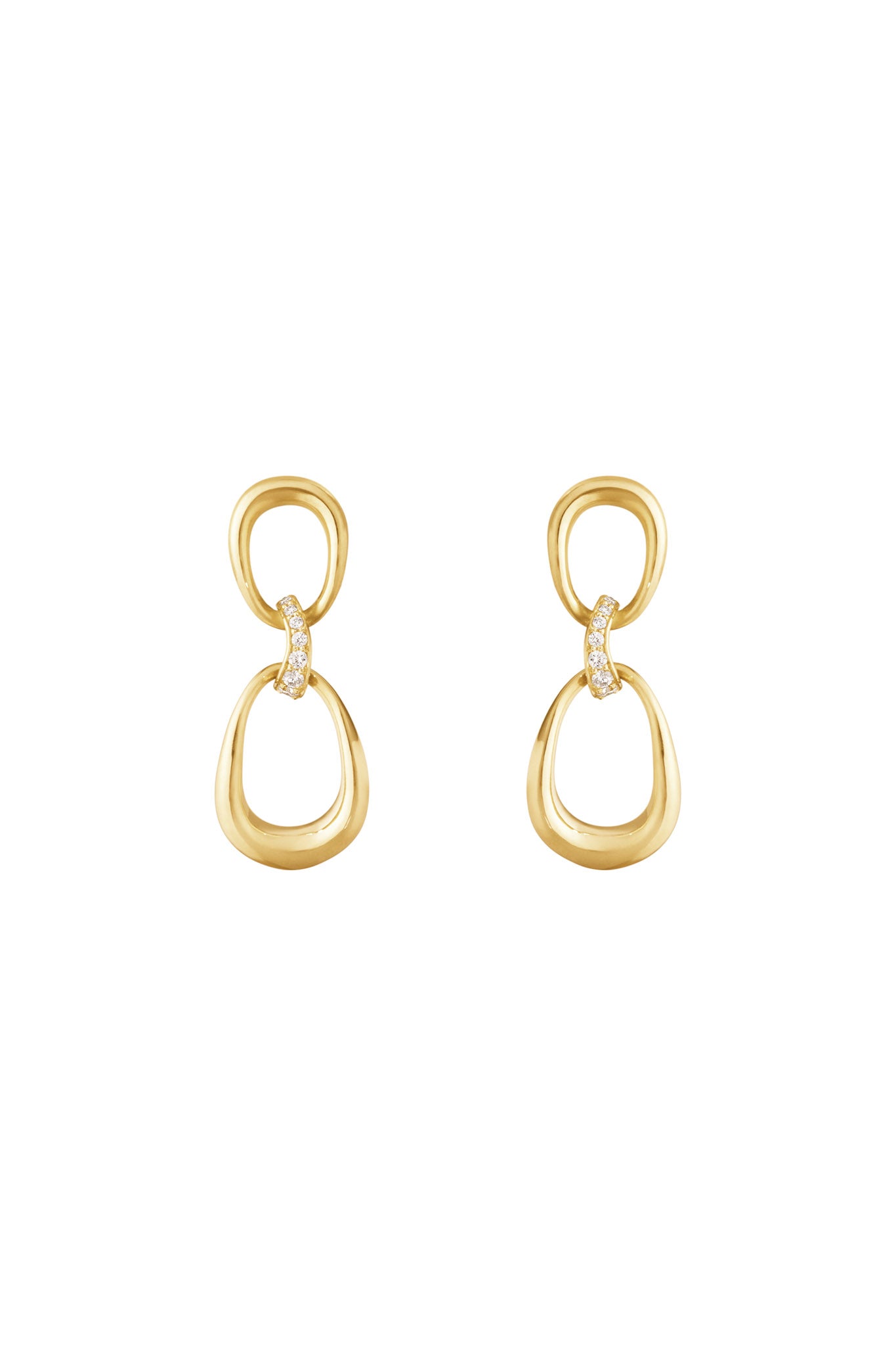 Georg Jensen Offspring kultaiset timanttikorvakorut 0,05ct