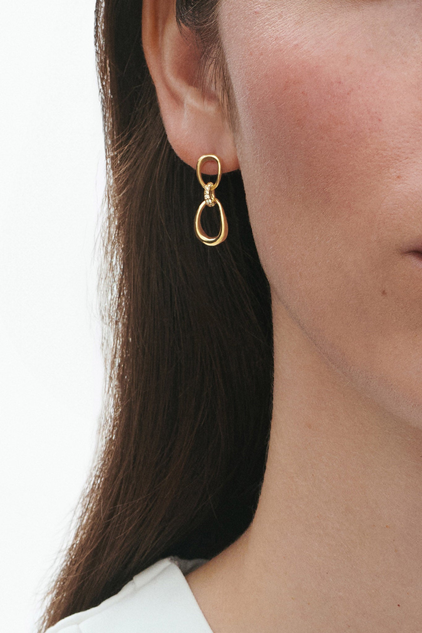 Georg Jensen Offspring kultaiset timanttikorvakorut 0,05ct