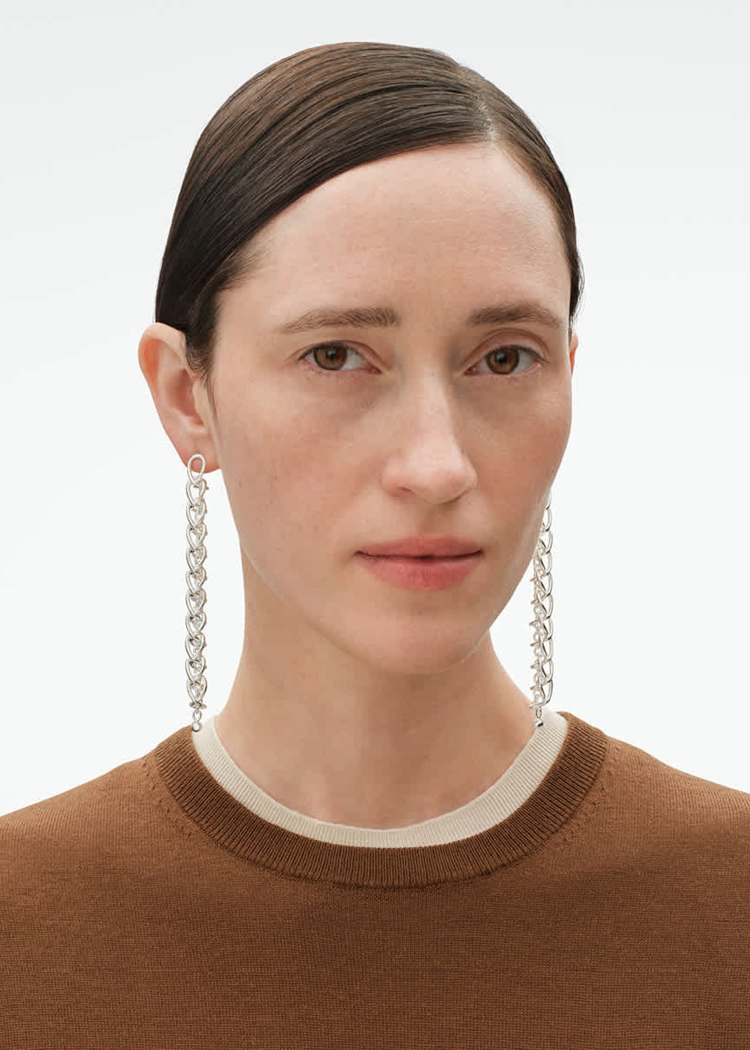Georg Jensen Weft 11 Link hopeiset korvakorut