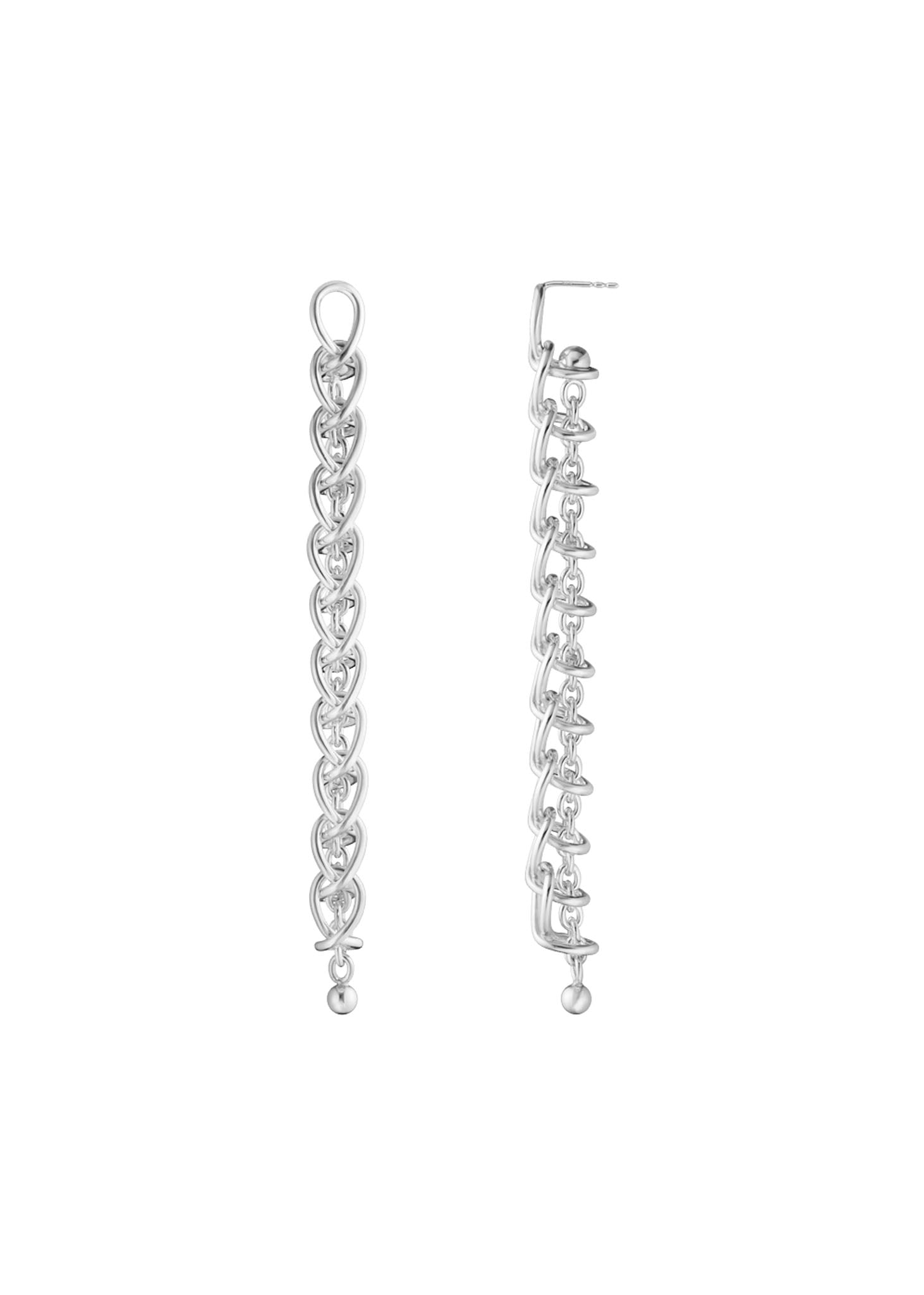 Georg Jensen Weft 11 Link hopeiset korvakorut