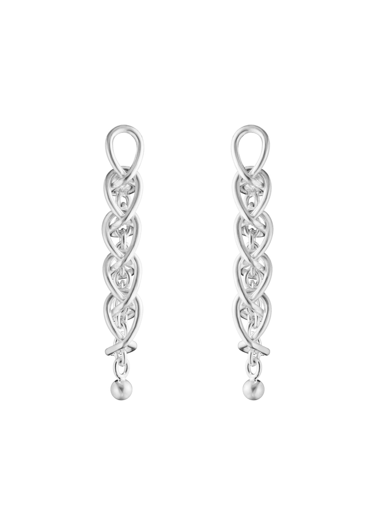 Georg Jensen Weft Five Link hopeiset korvakorut