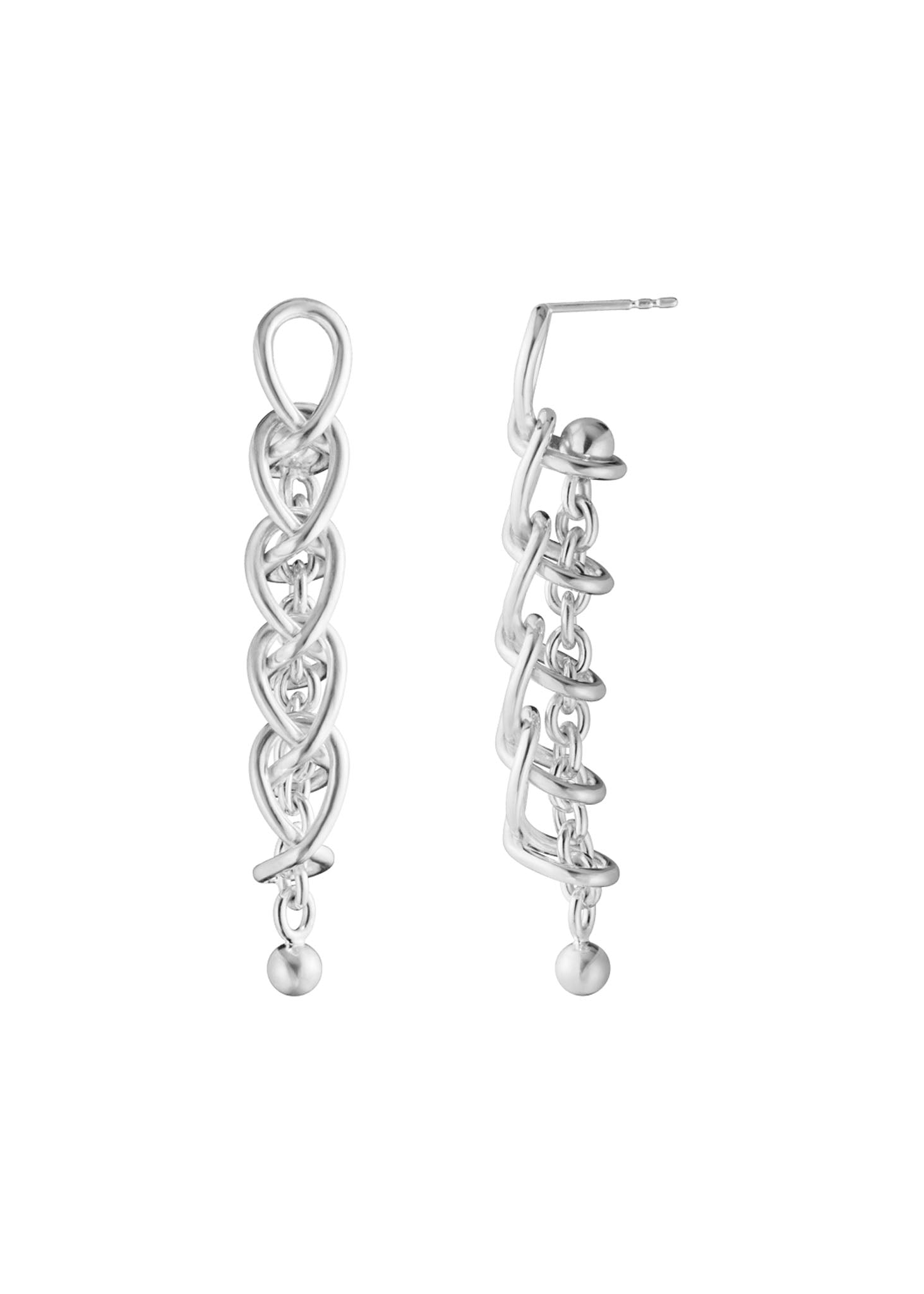Georg Jensen Weft Five Link hopeiset korvakorut