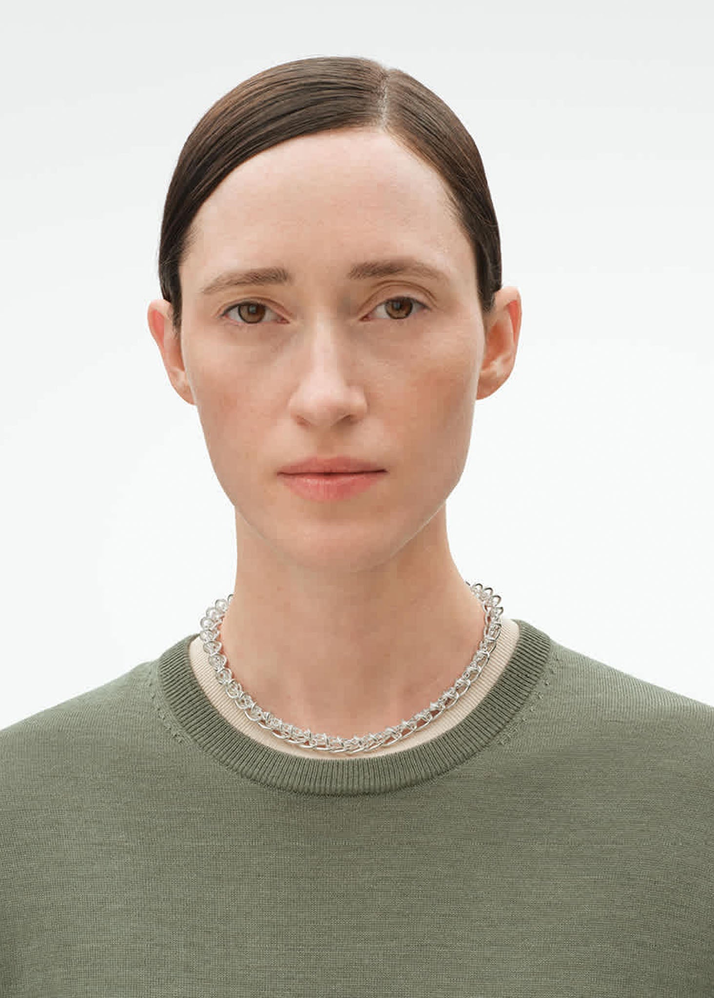 Georg Jensen Weft single link hopeinen kaulakoru