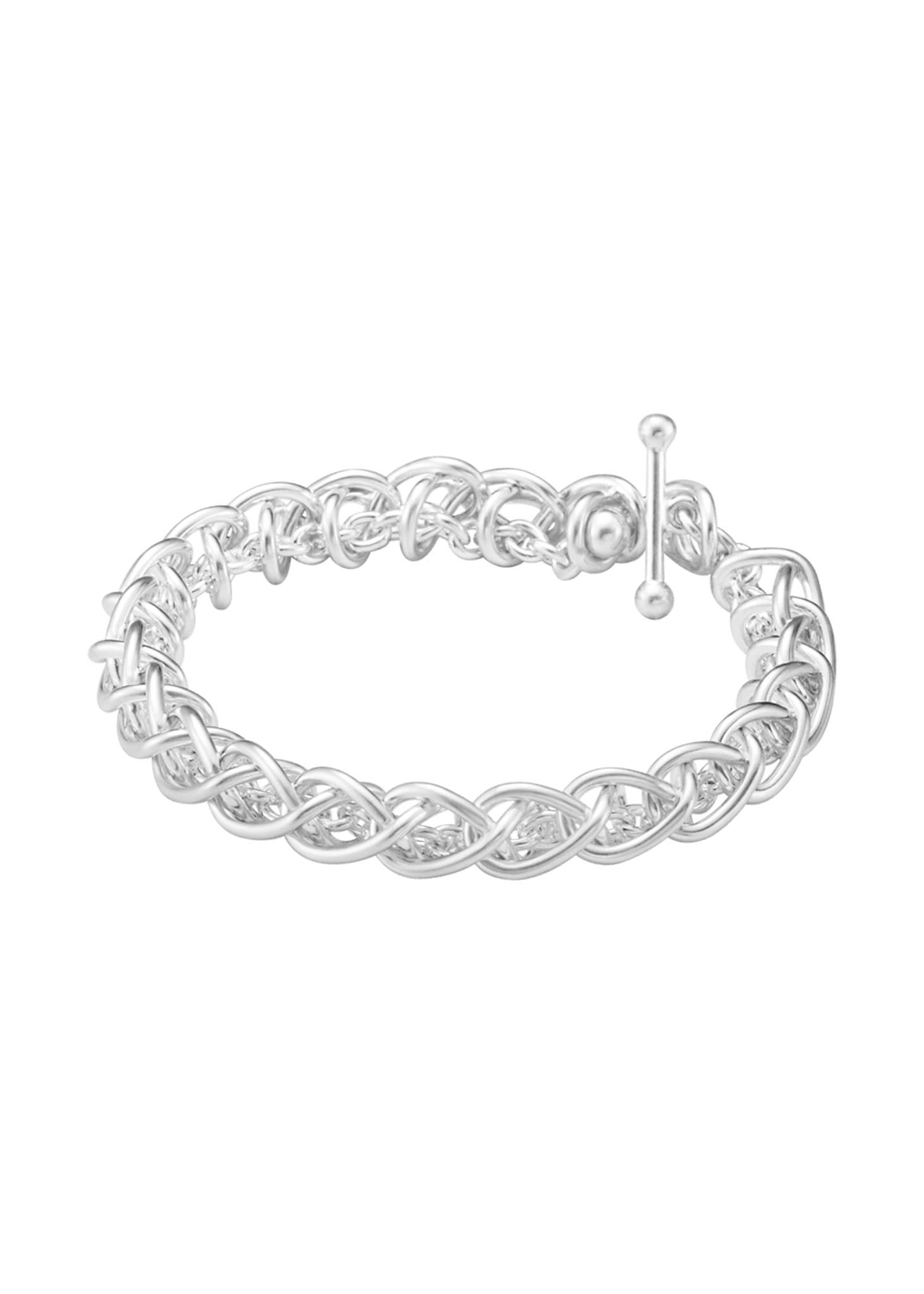 Georg Jensen Weft Single Link hopeinen rannekoru