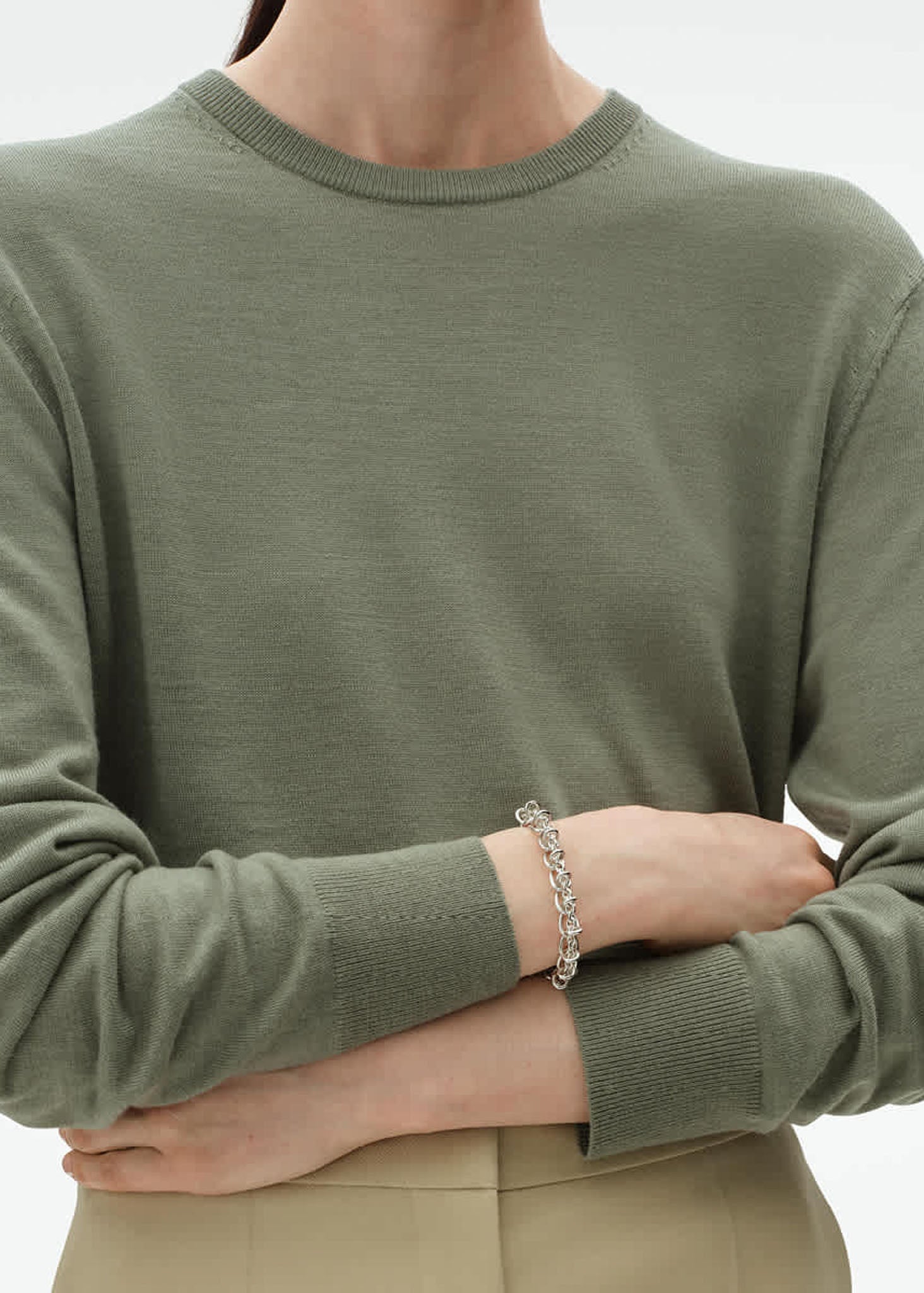 Georg Jensen Weft Single Link hopeinen rannekoru