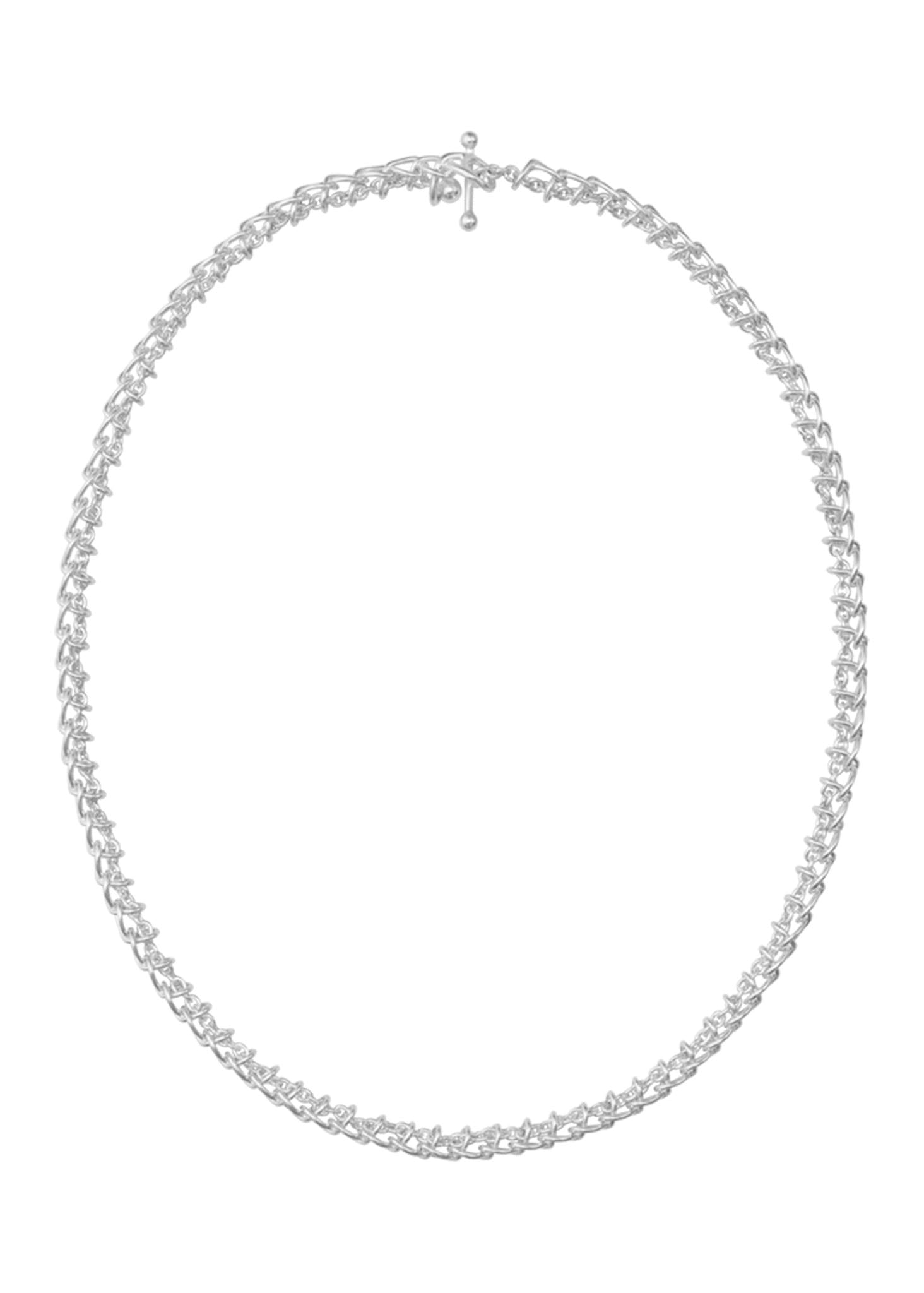 Georg Jensen Weft slim single link hopeinen kaulakoru